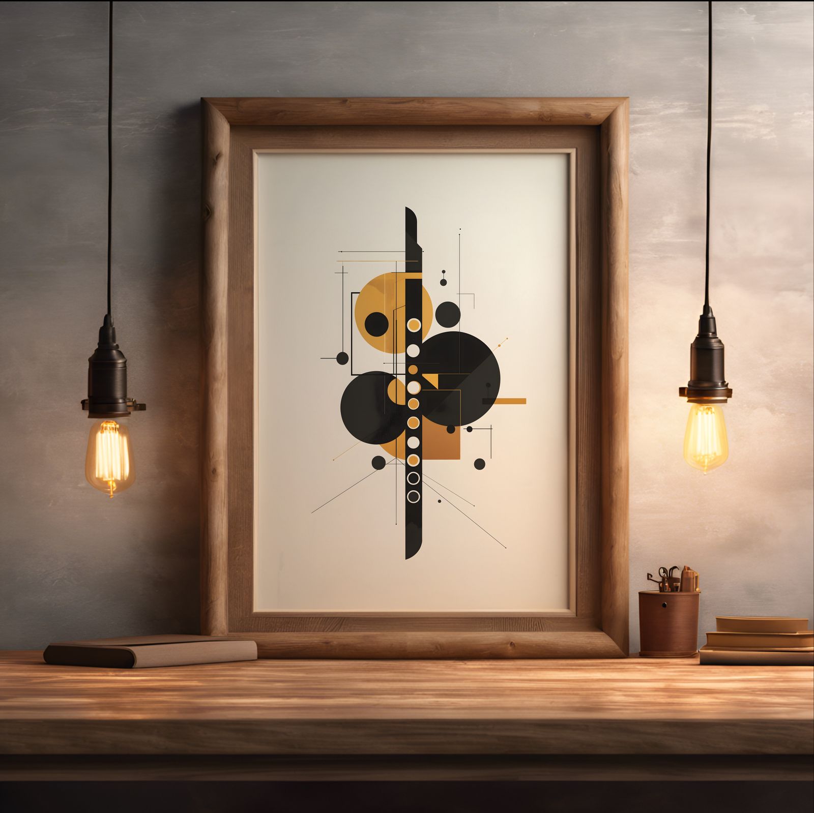 Ensemble: Flute shown in a room — desk mockup