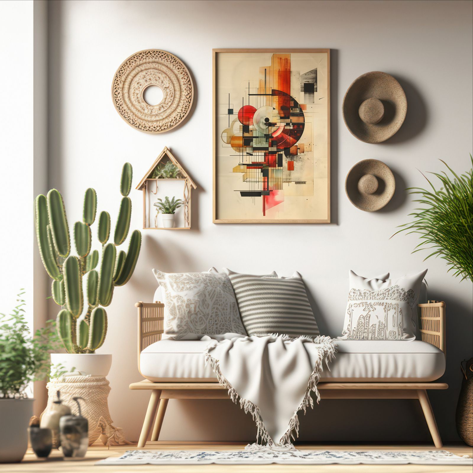 Machine Draft shown in a room — boho mockup