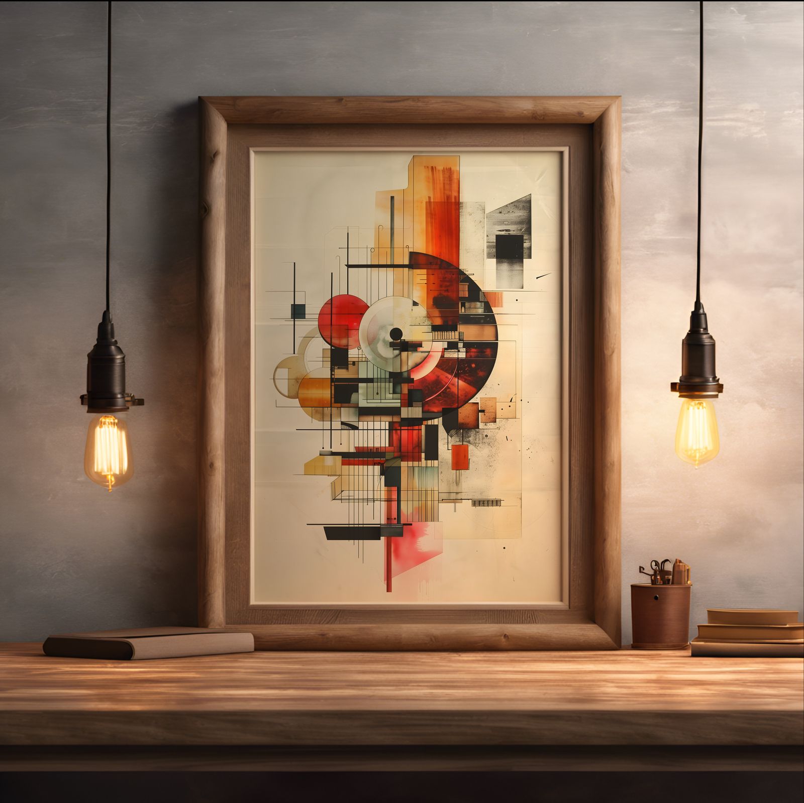 Machine Draft shown in a room — desk mockup