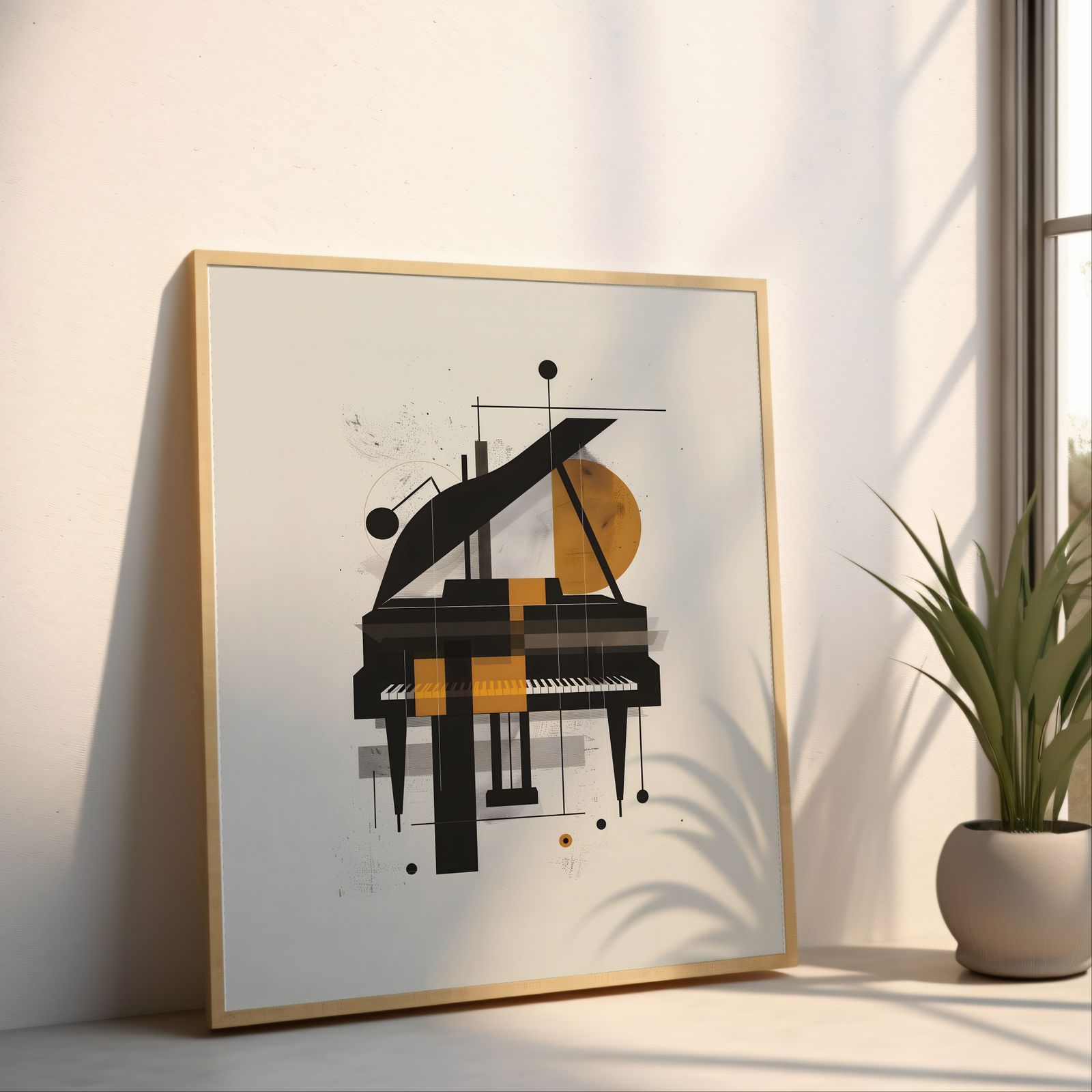 Ensemble: Piano shown in a room — angled mockup
