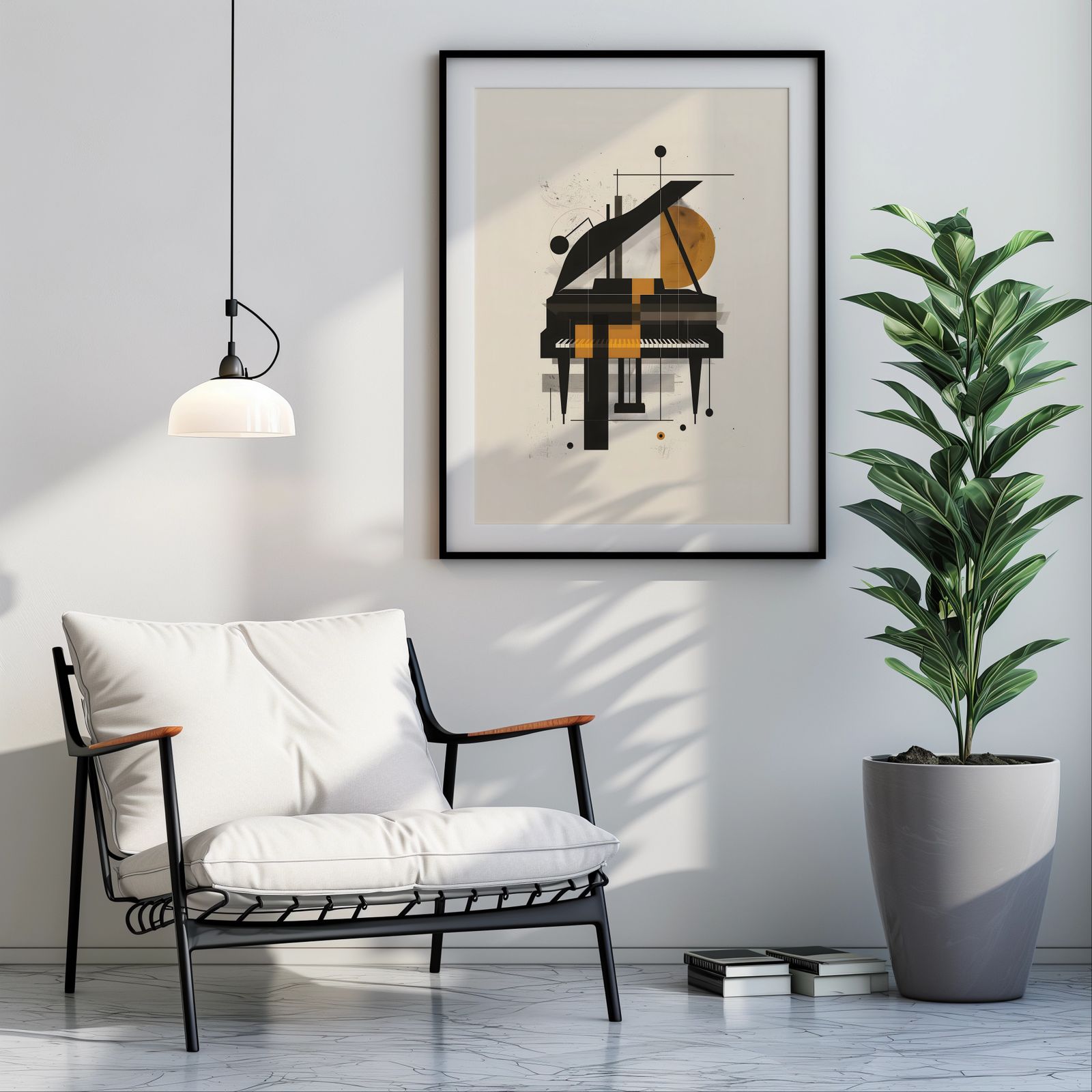 Ensemble: Piano shown in a room — room mockup