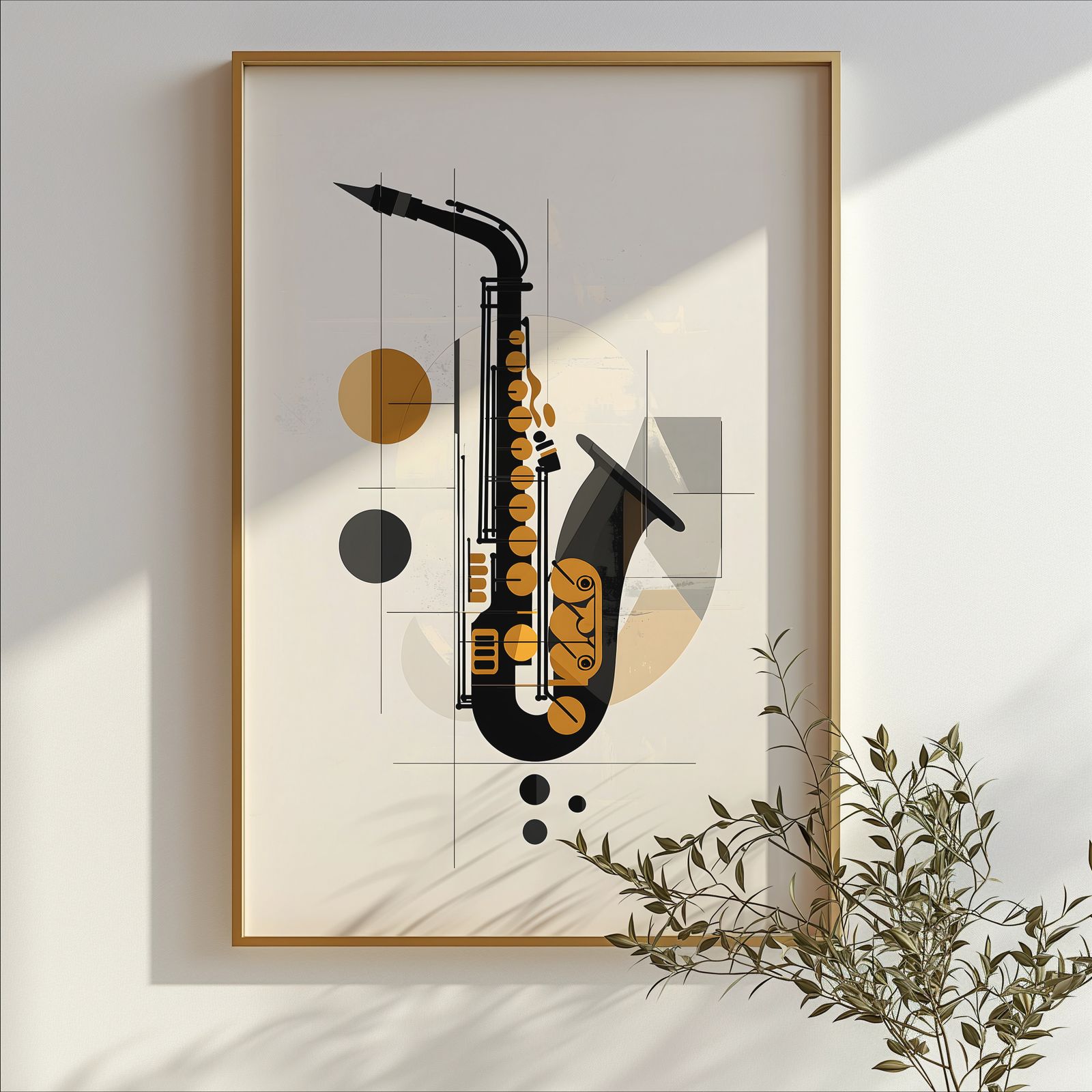 Ensemble: Saxophone shown in a room — branch mockup
