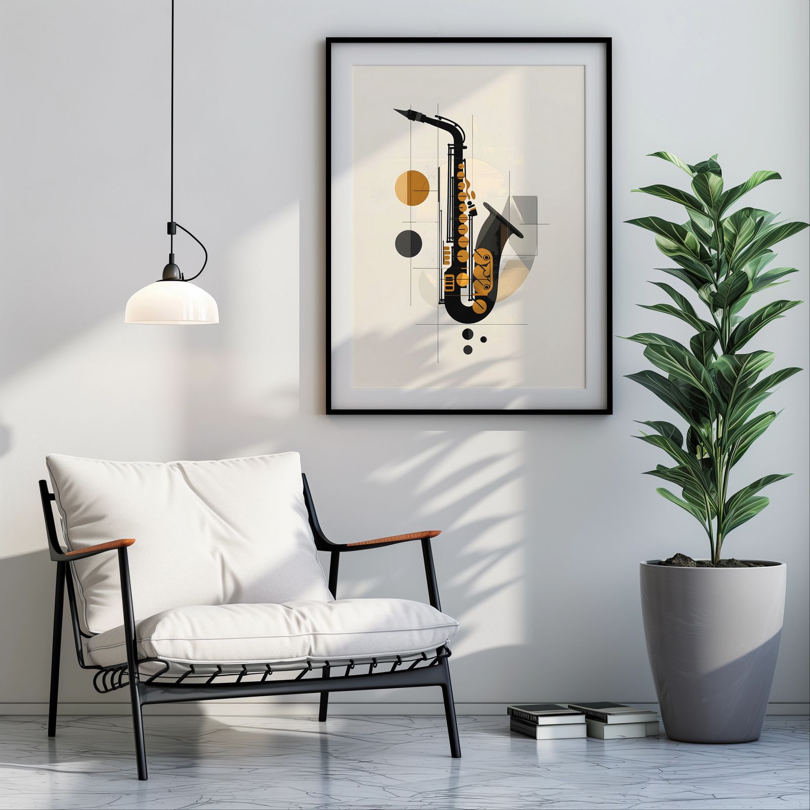 Ensemble: Saxophone shown in a room — room mockup