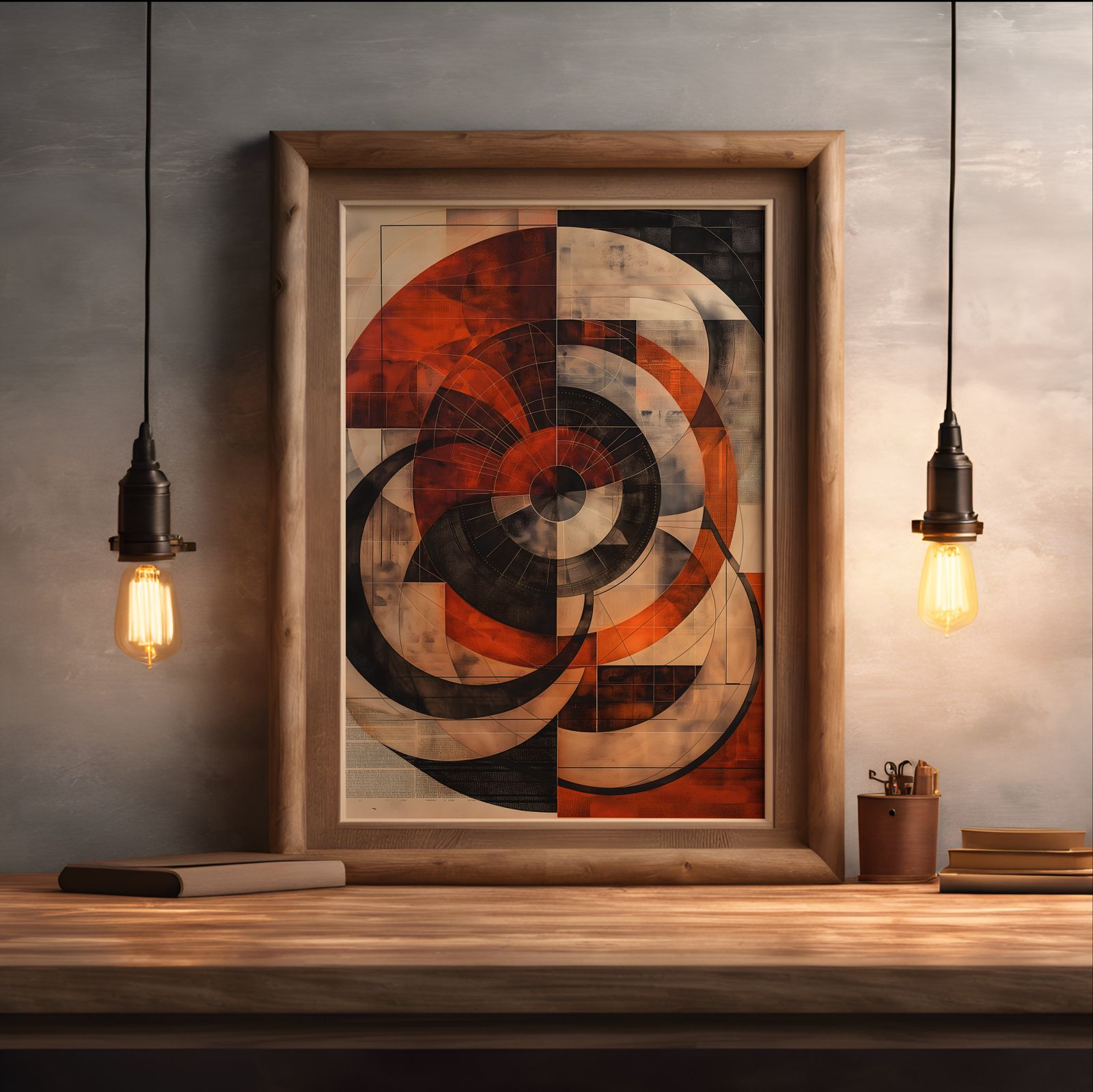 Rotogravure shown in a room — desk mockup