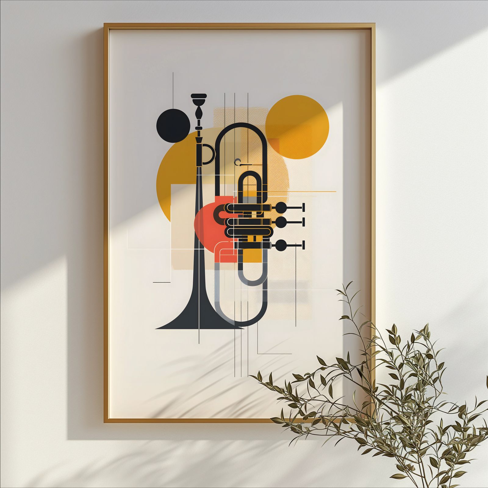 Ensemble: Trumpet shown in a room — branch mockup