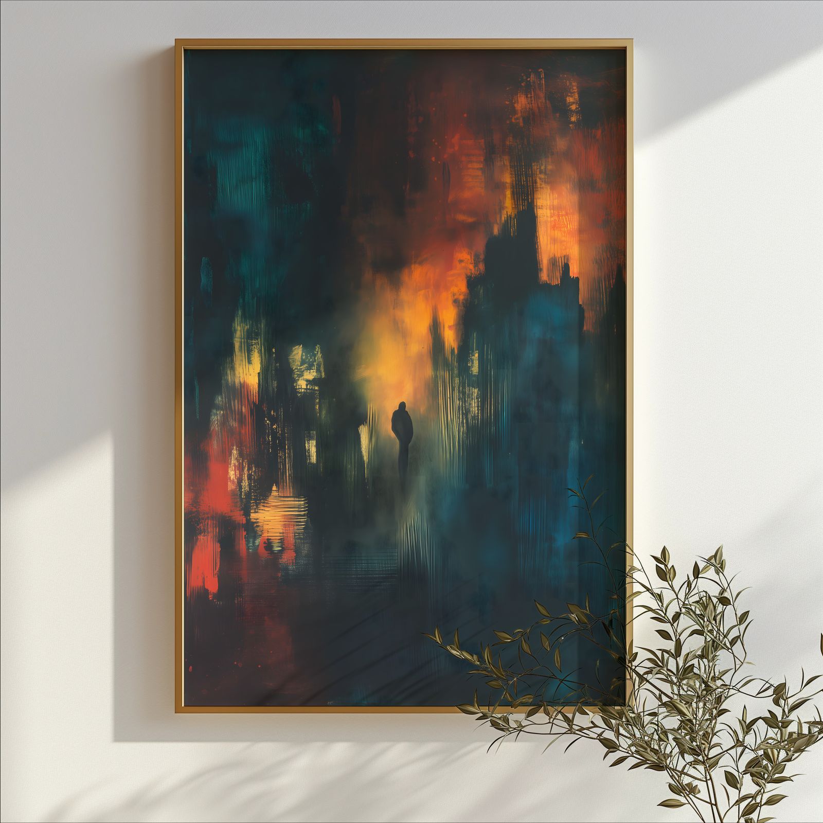 Approaching the City shown in a room — branch mockup