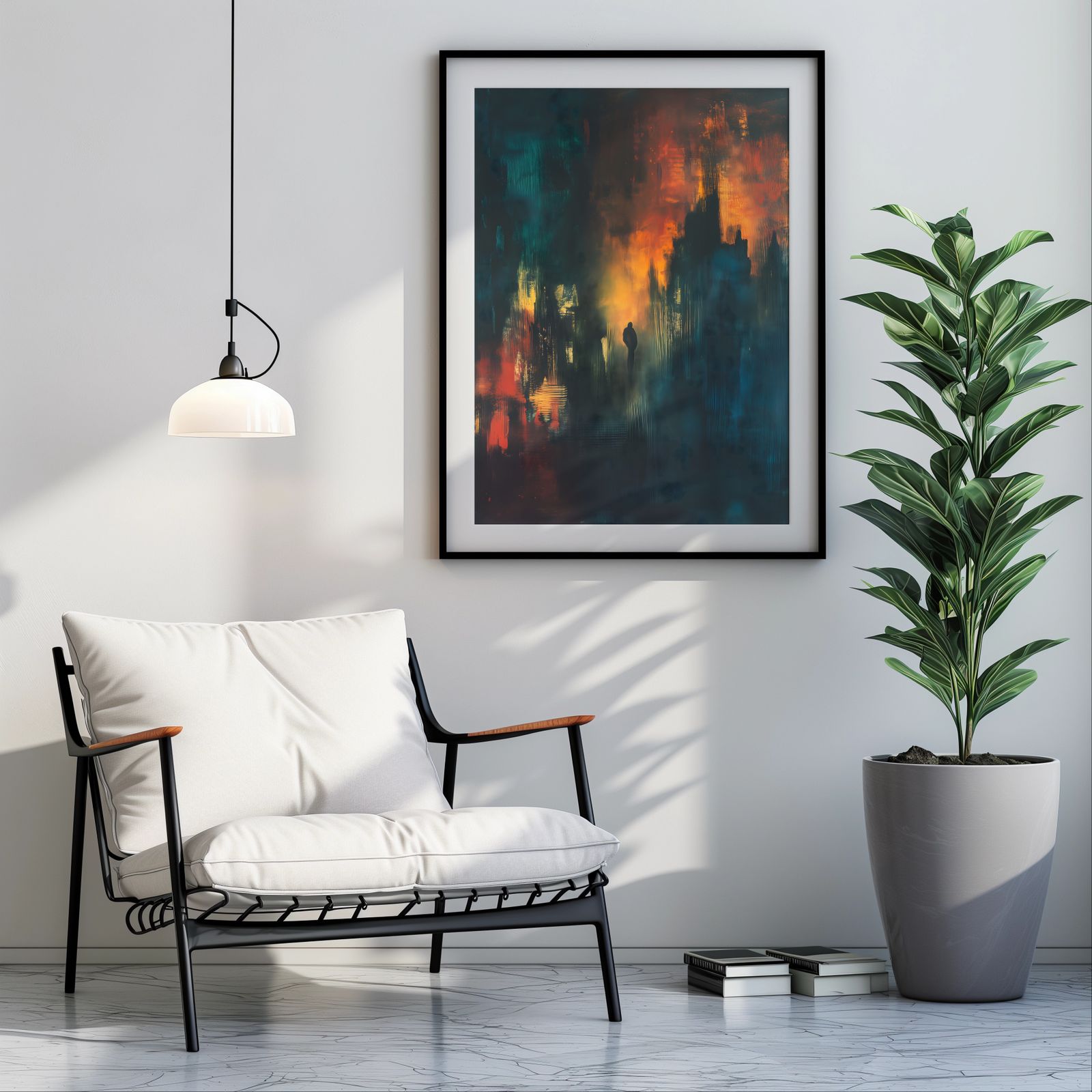 Approaching the City shown in a room — room mockup