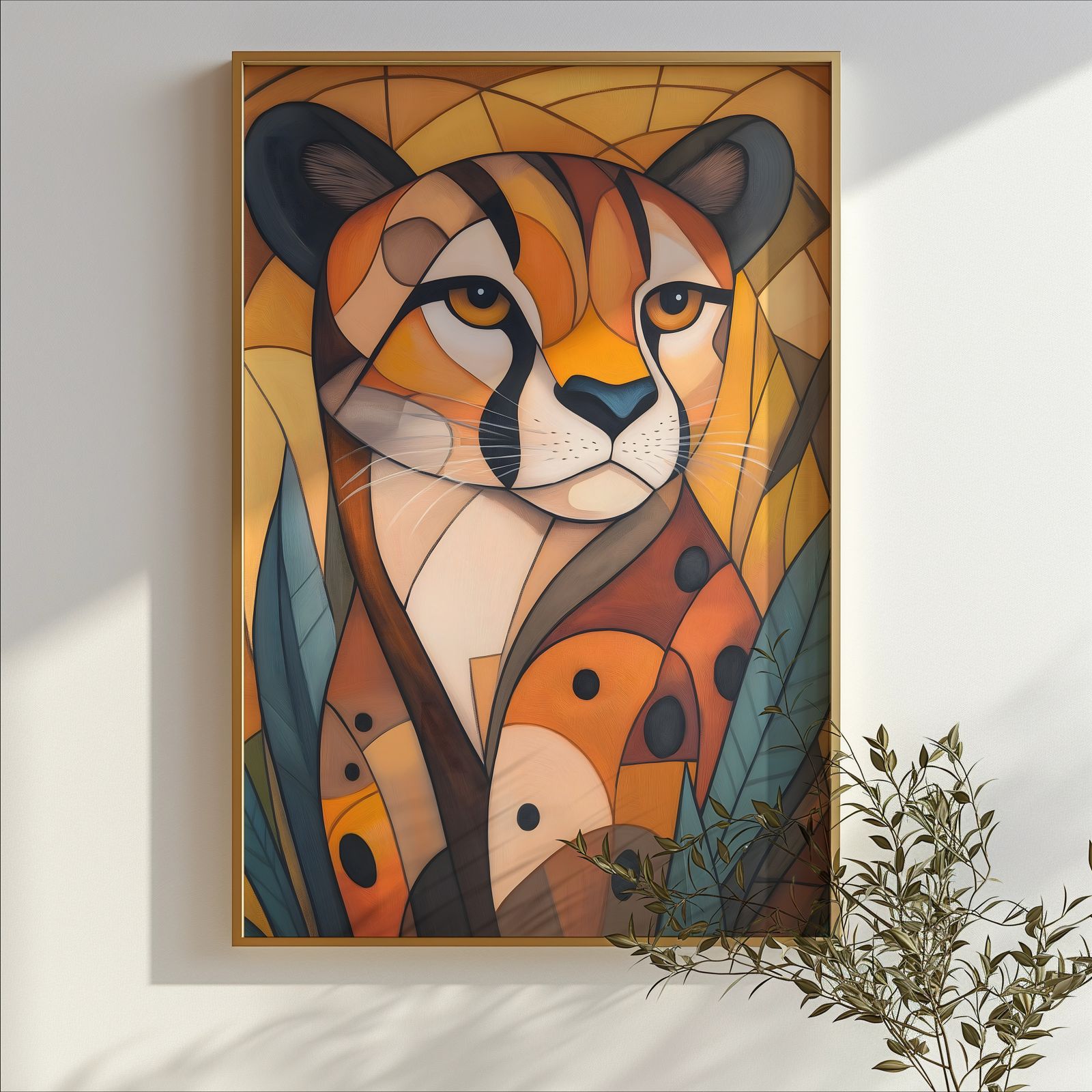 Art Deco Cheetah shown in a room — branch mockup