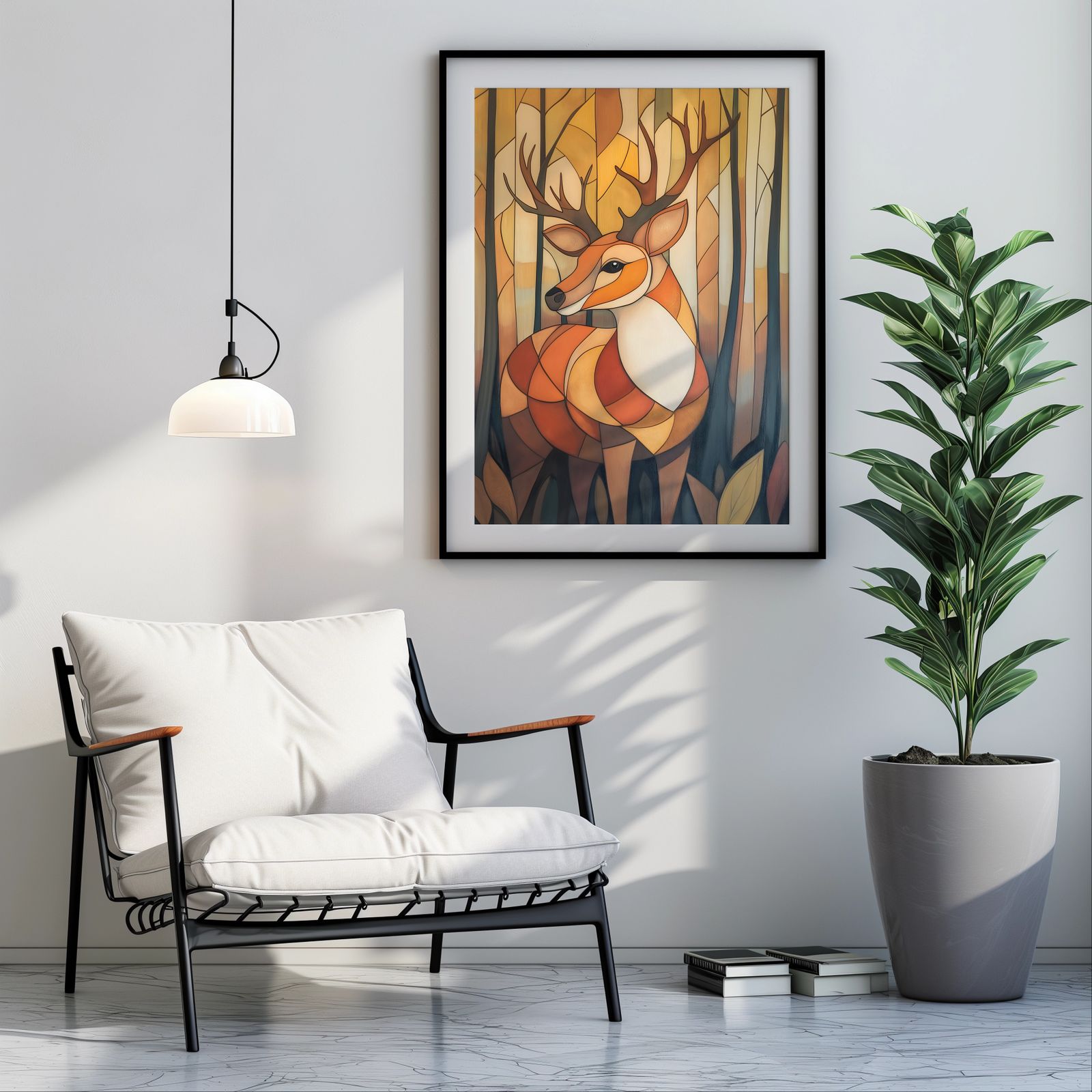 Art Deco Deer shown in a room — room mockup