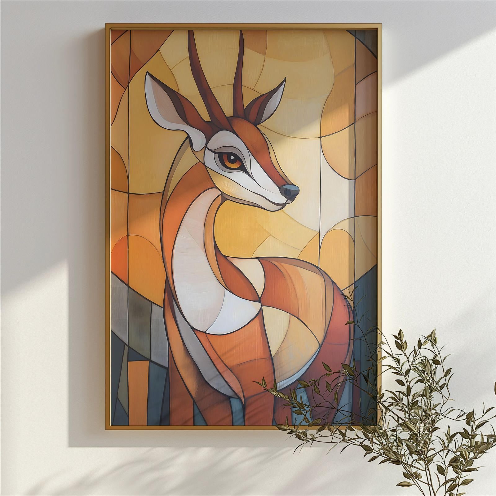 Art Deco Gazelle shown in a room — branch mockup