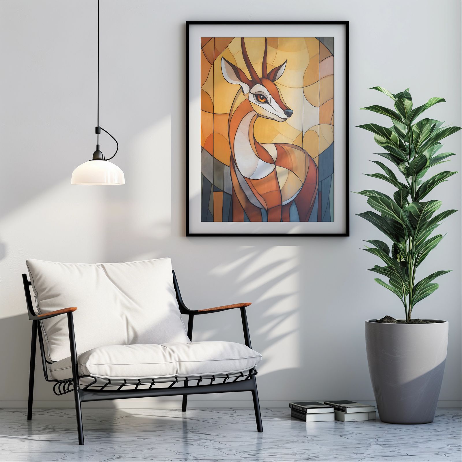 Art Deco Gazelle shown in a room — room mockup