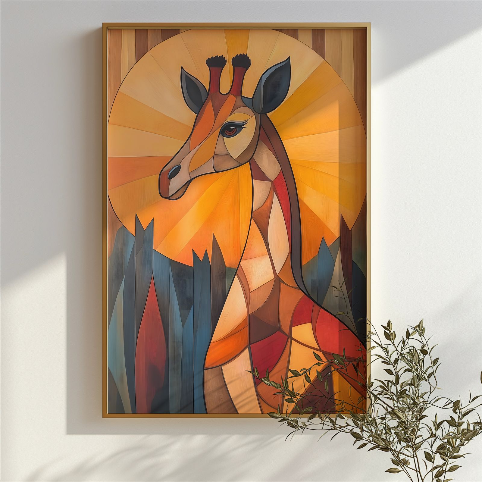 Art Deco Giraffe shown in a room — branch mockup