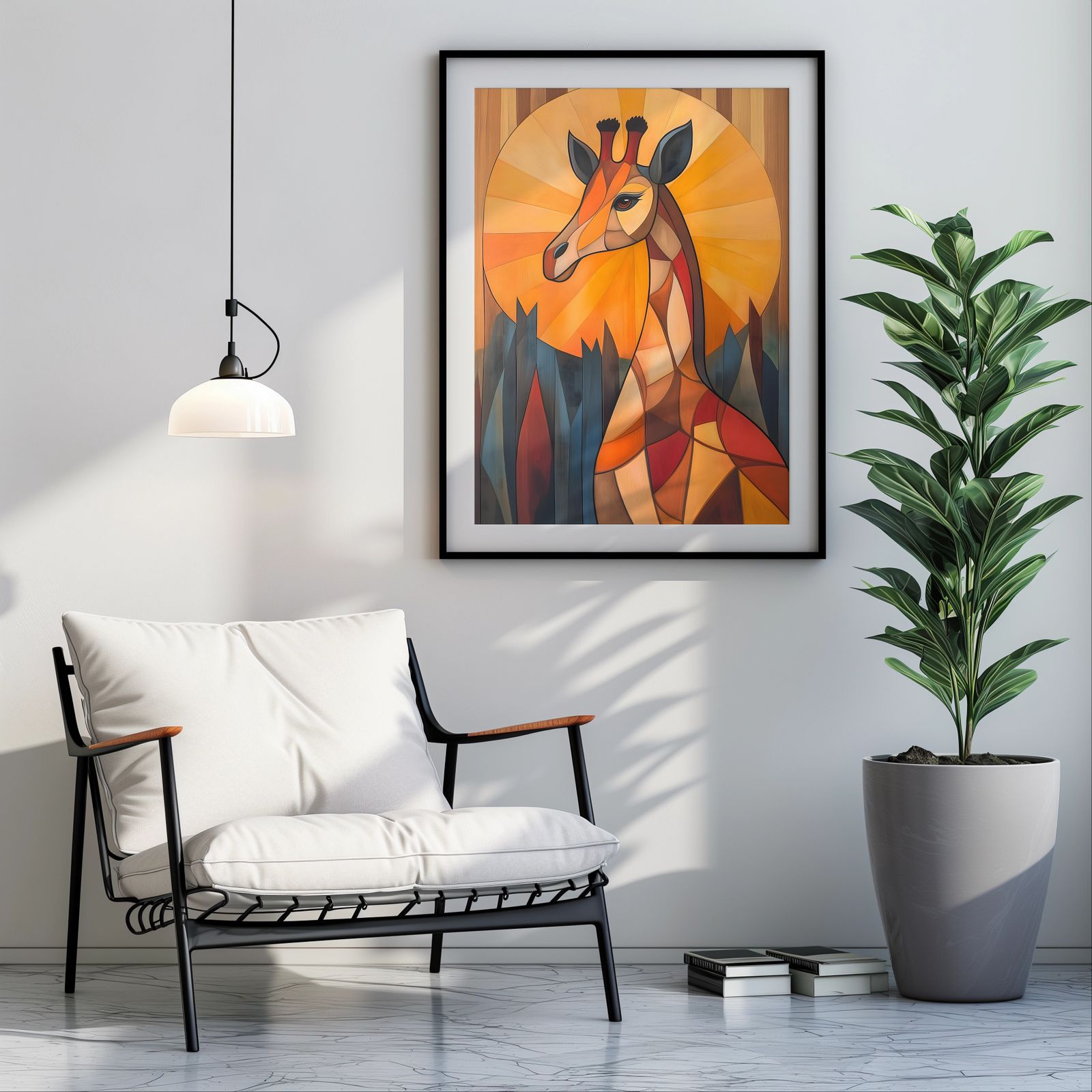 Art Deco Giraffe shown in a room — room mockup