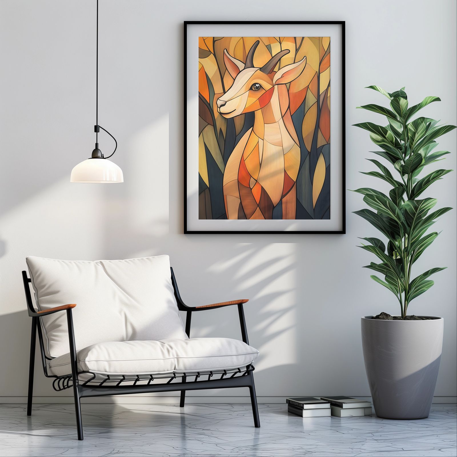 Art Deco Goat shown in a room — room mockup