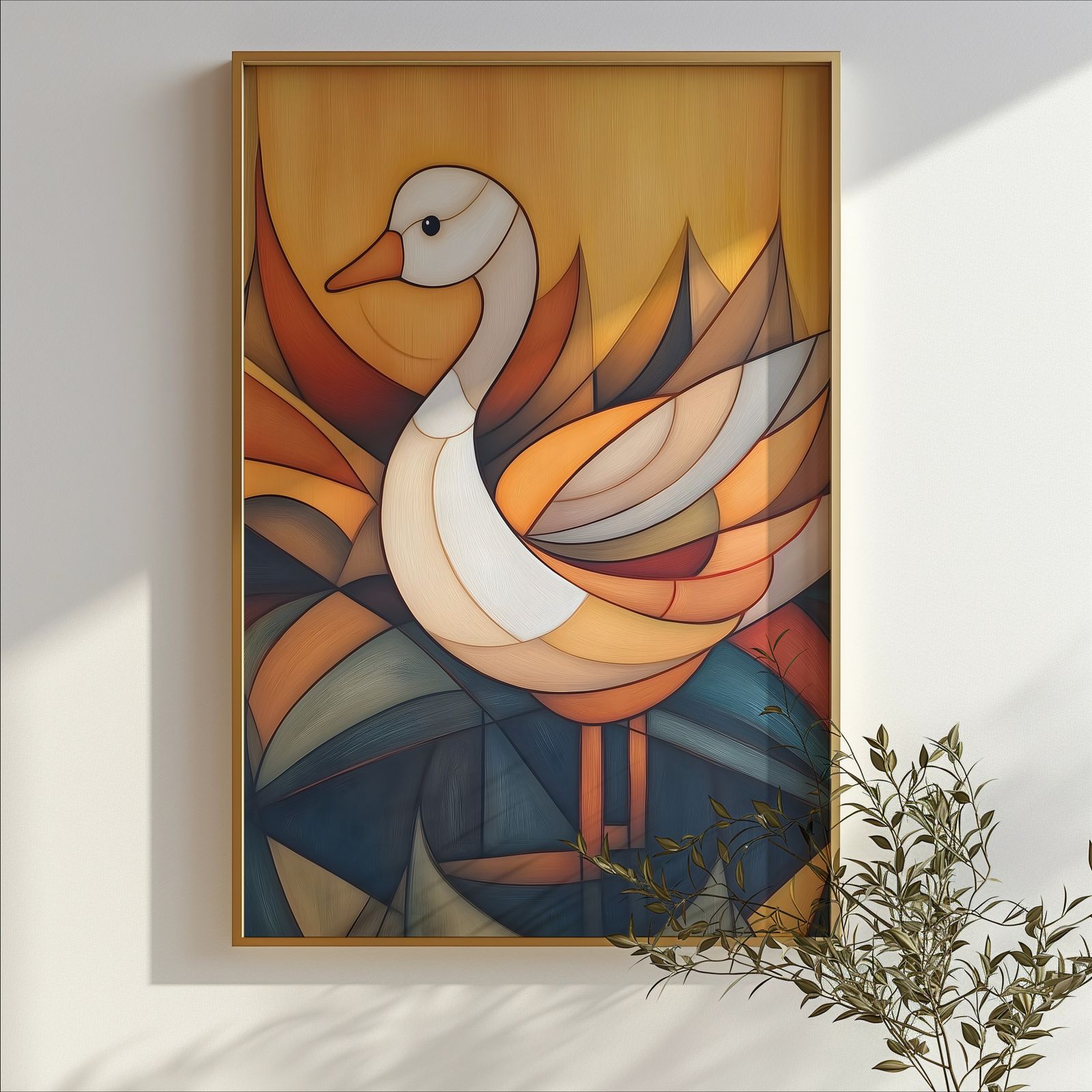 Art Deco Goose shown in a room — branch mockup