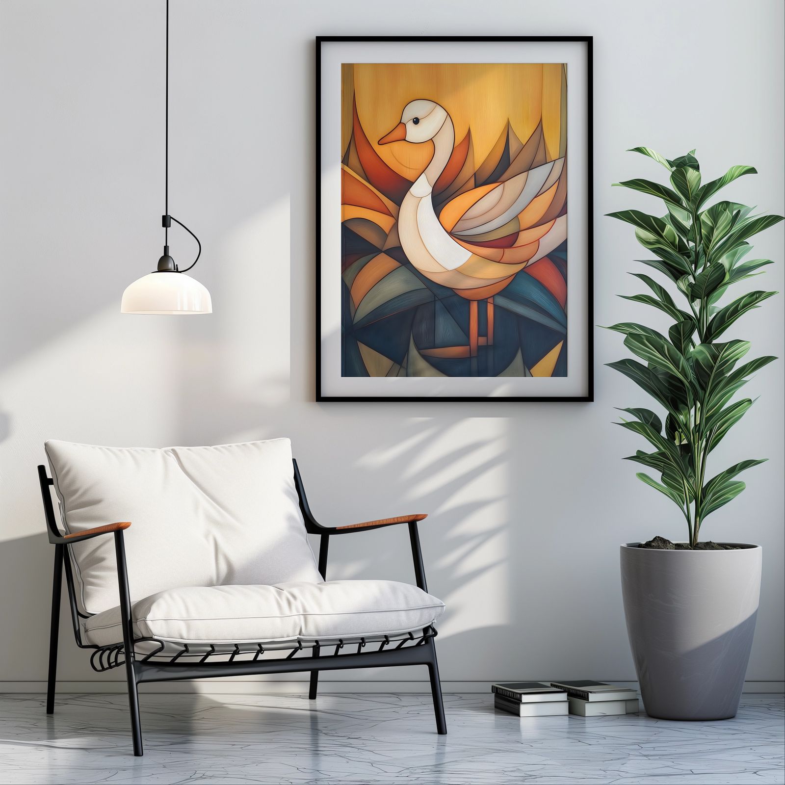 Art Deco Goose shown in a room — room mockup