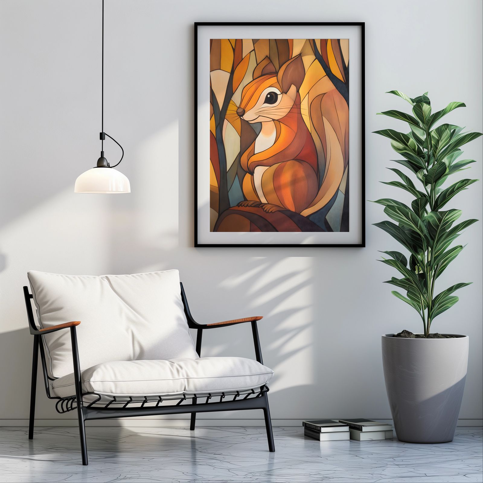 Art Deco Squirrel shown in a room — room mockup