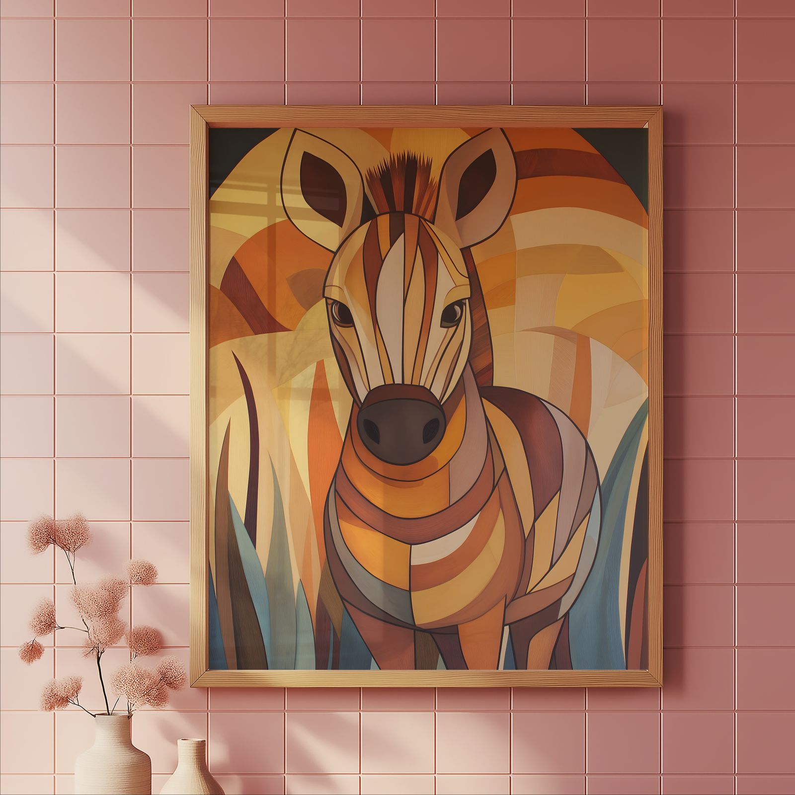 Art Deco Zebra shown in a room — tile mockup