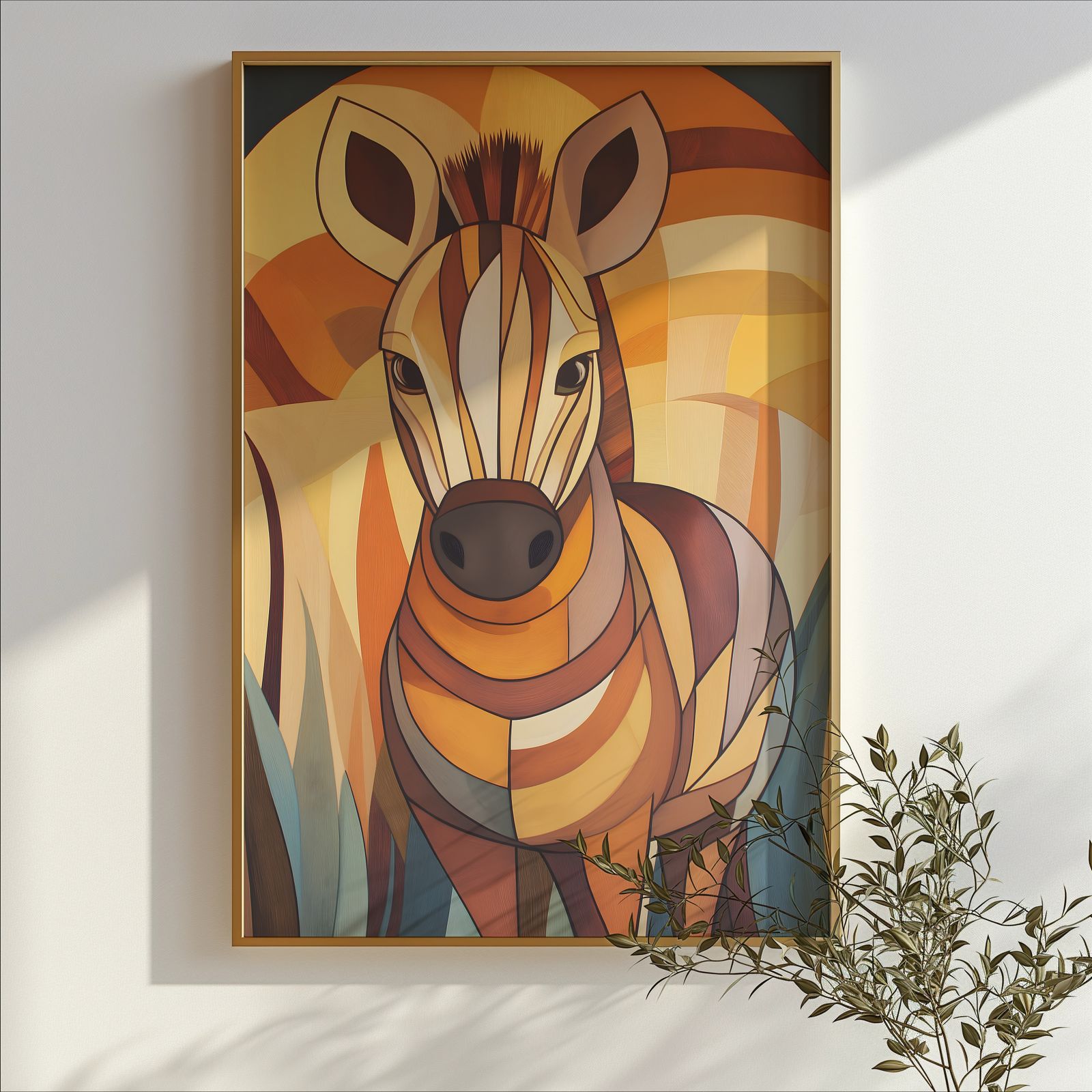 Art Deco Zebra shown in a room — branch mockup