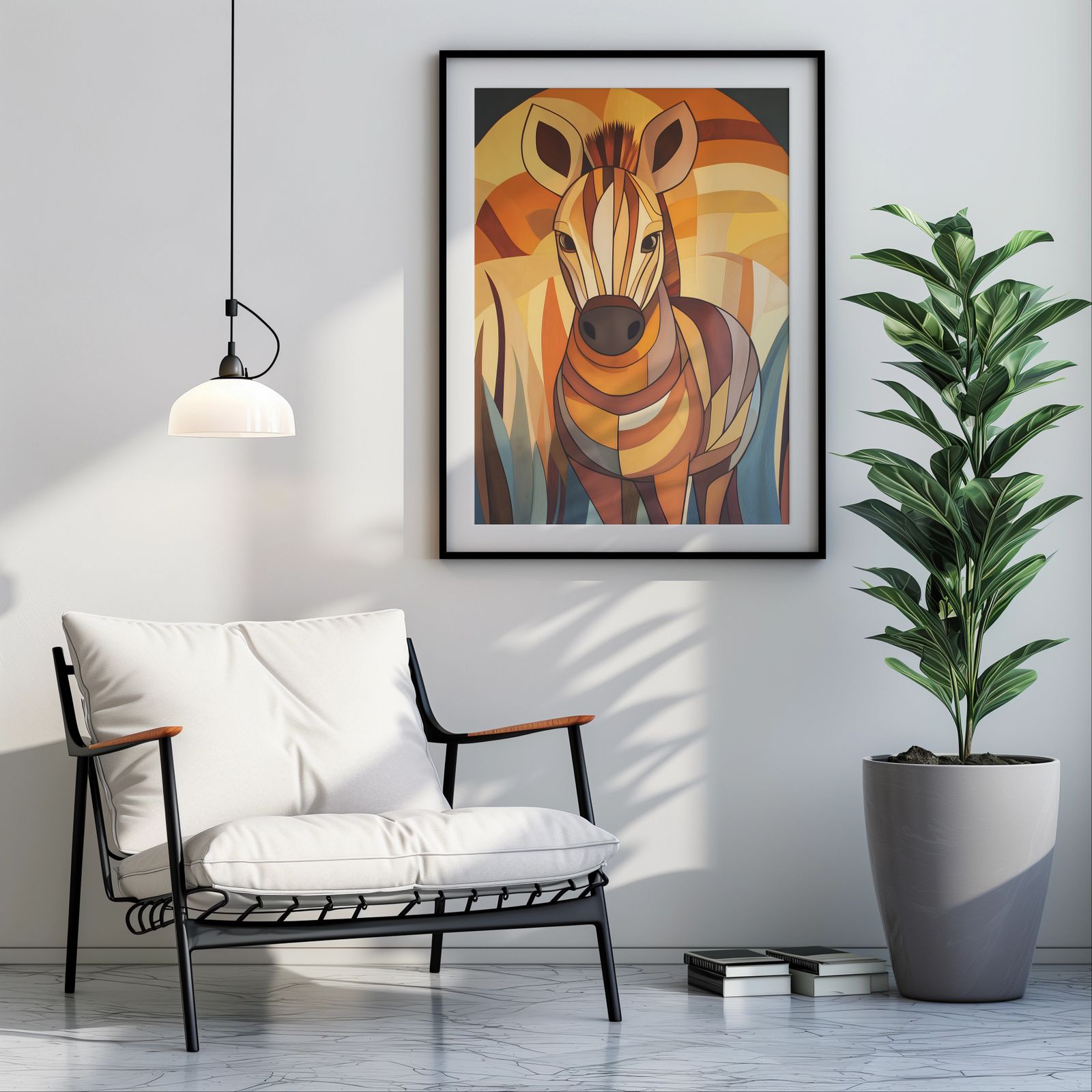 Art Deco Zebra shown in a room — room mockup