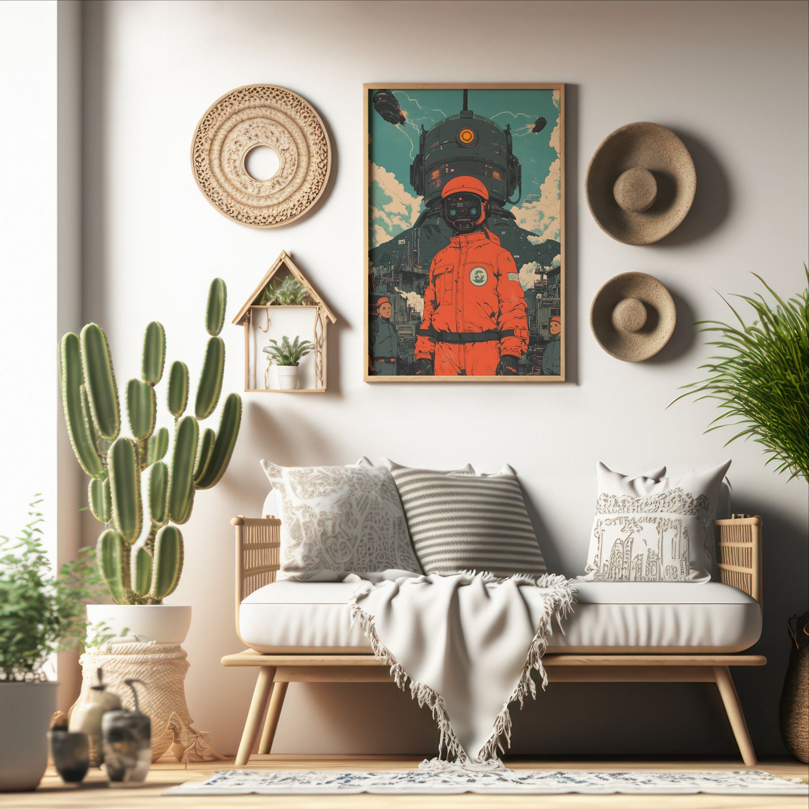 Augmentations shown in a room — boho mockup
