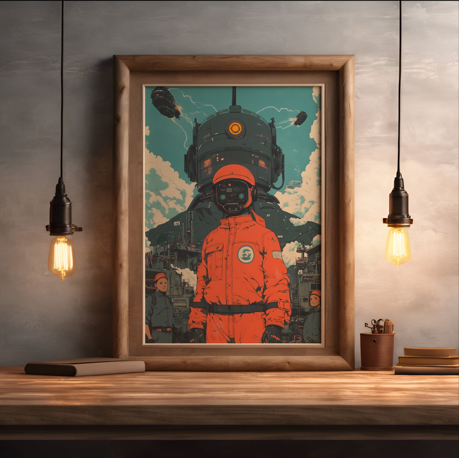 Augmentations shown in a room — desk mockup