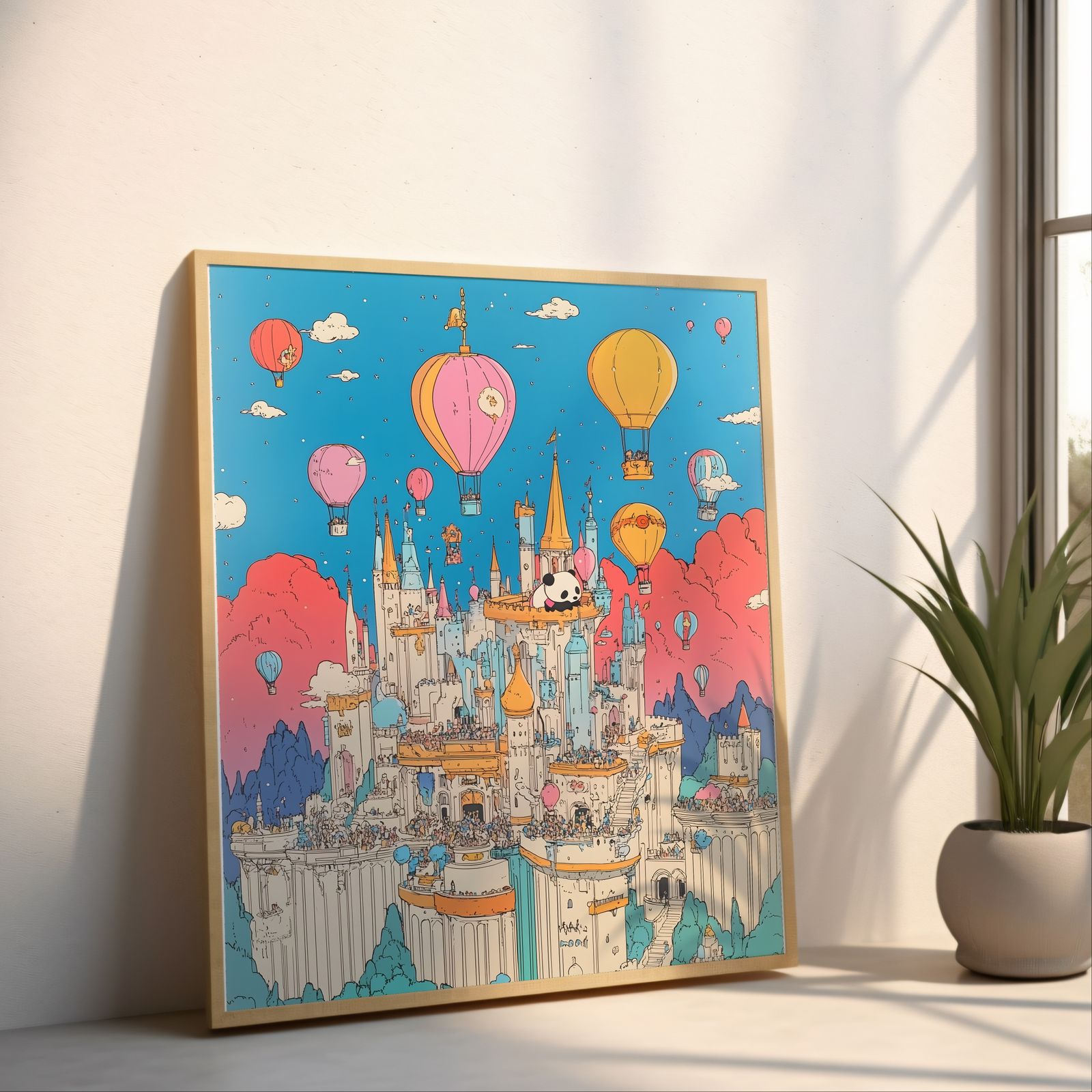 Balloon Dreamland shown in a room — angled mockup