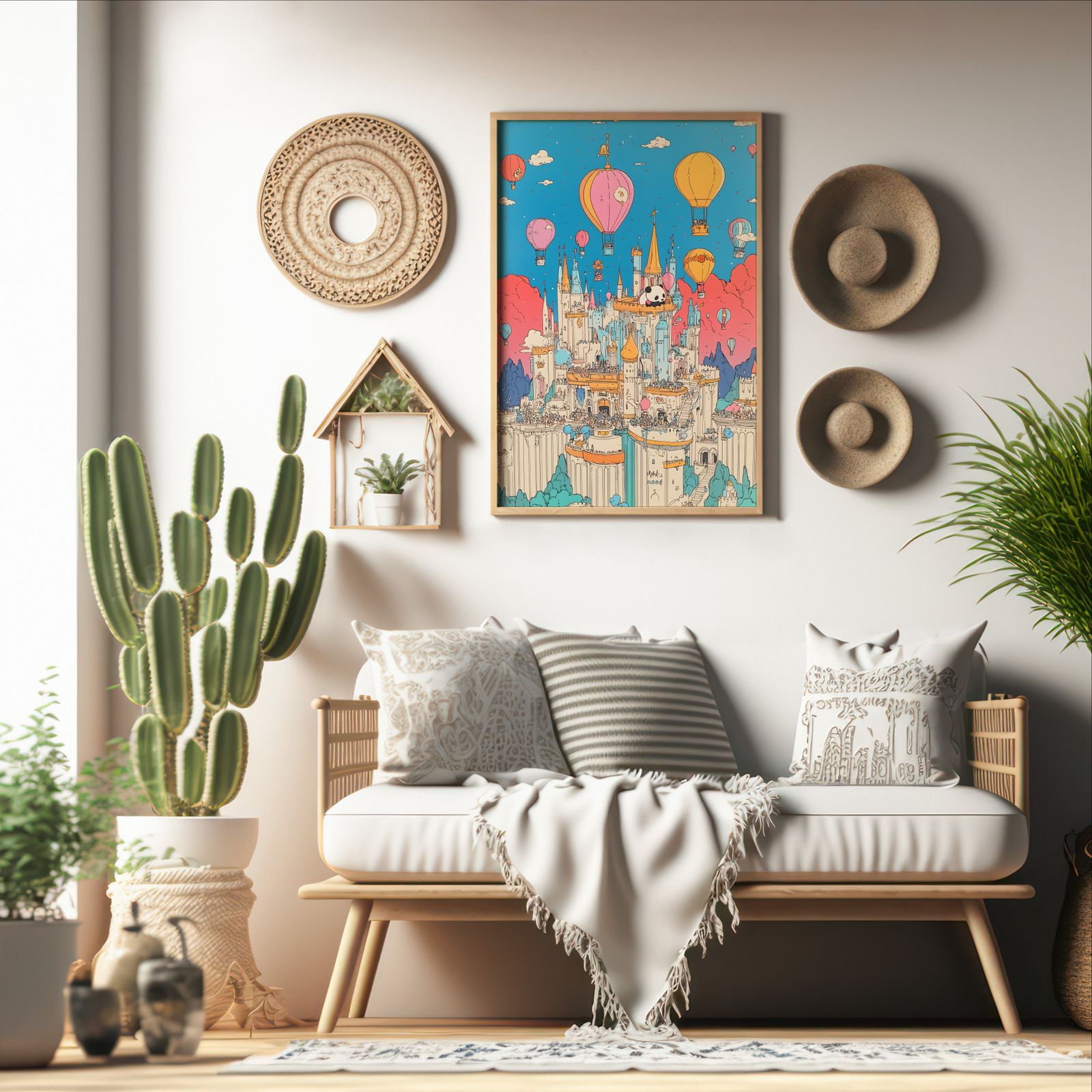 Balloon Dreamland shown in a room — boho mockup