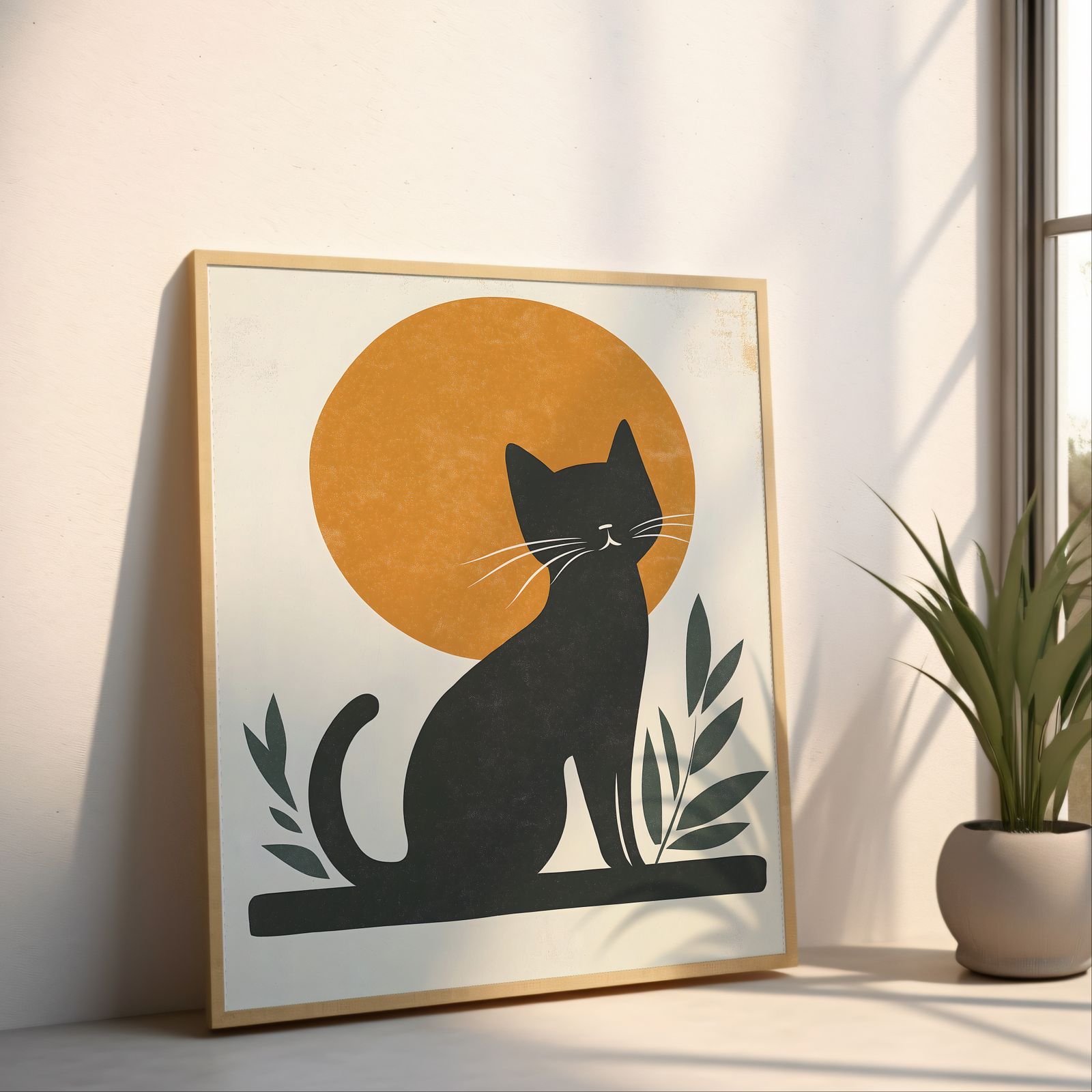 Bauhaus Cat shown in a room — angled mockup