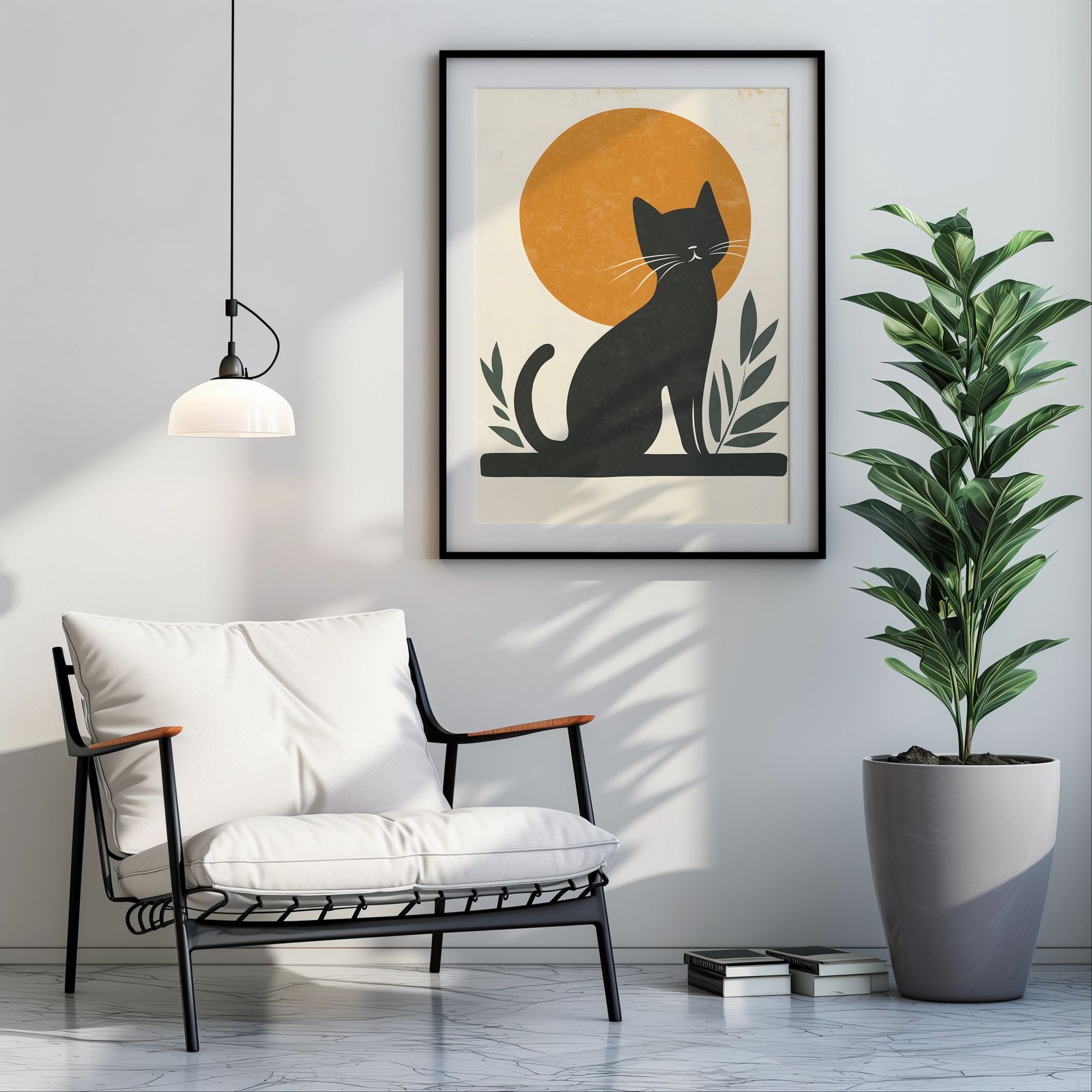 Bauhaus Cat shown in a room — room mockup