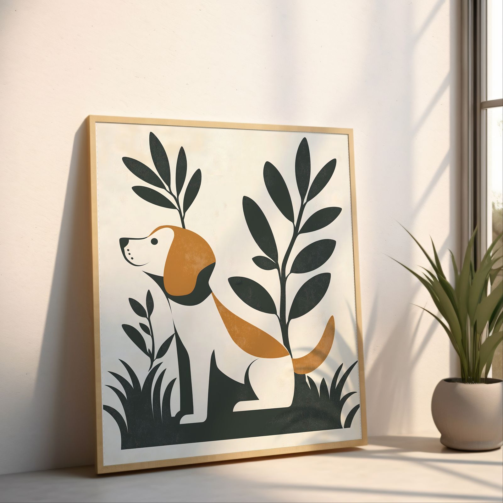 Bauhaus Dog shown in a room — angled mockup