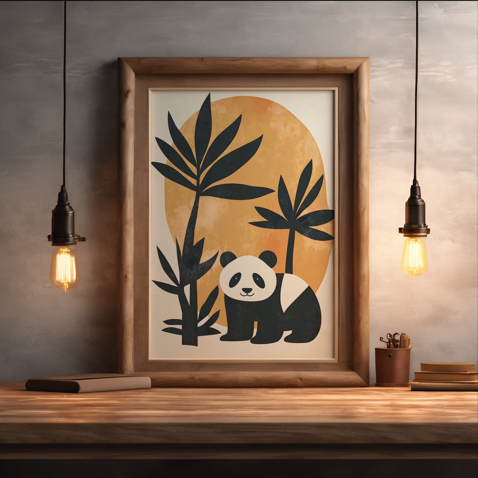 Bauhaus Panda shown in a room — desk mockup