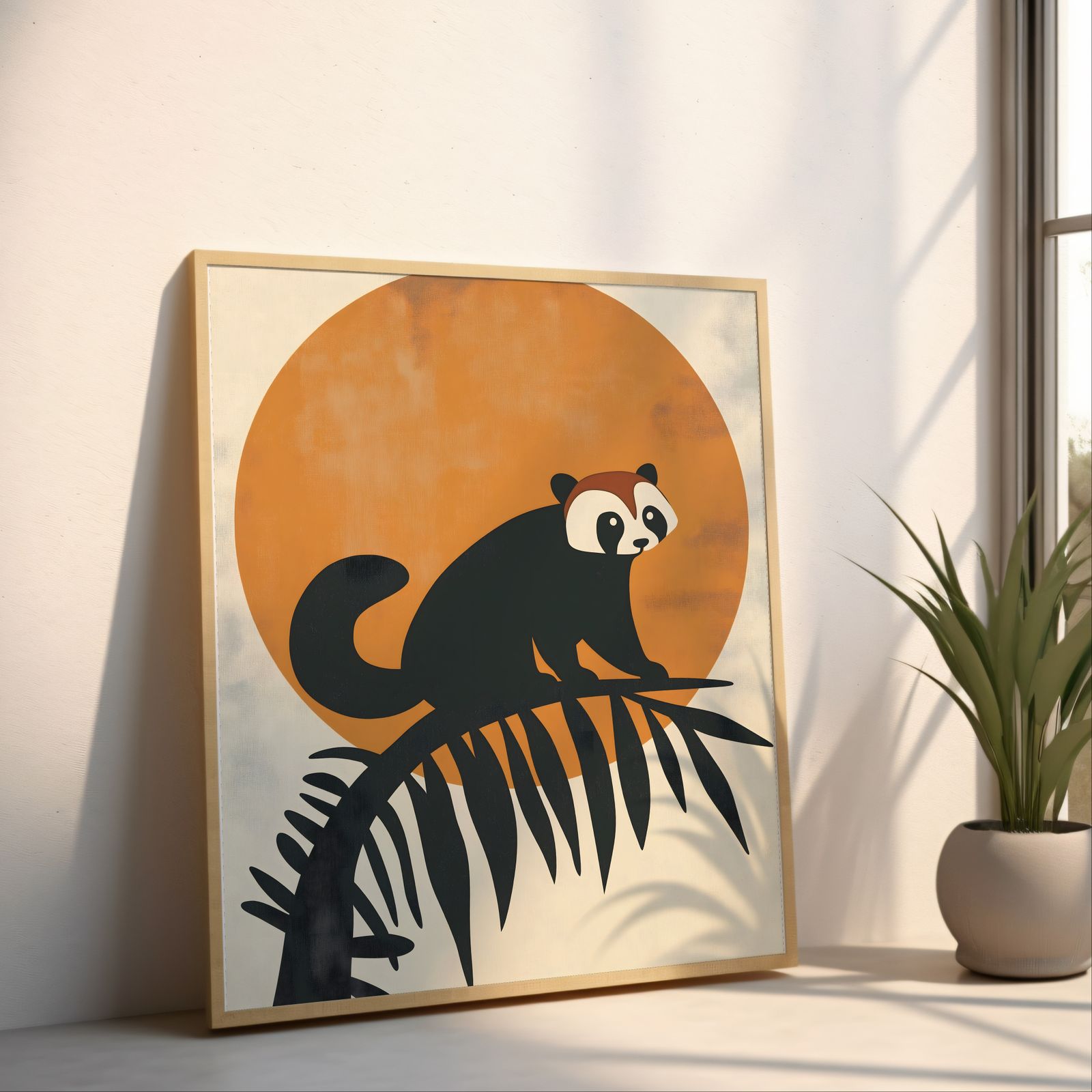Bauhaus Red Panda shown in a room — angled mockup