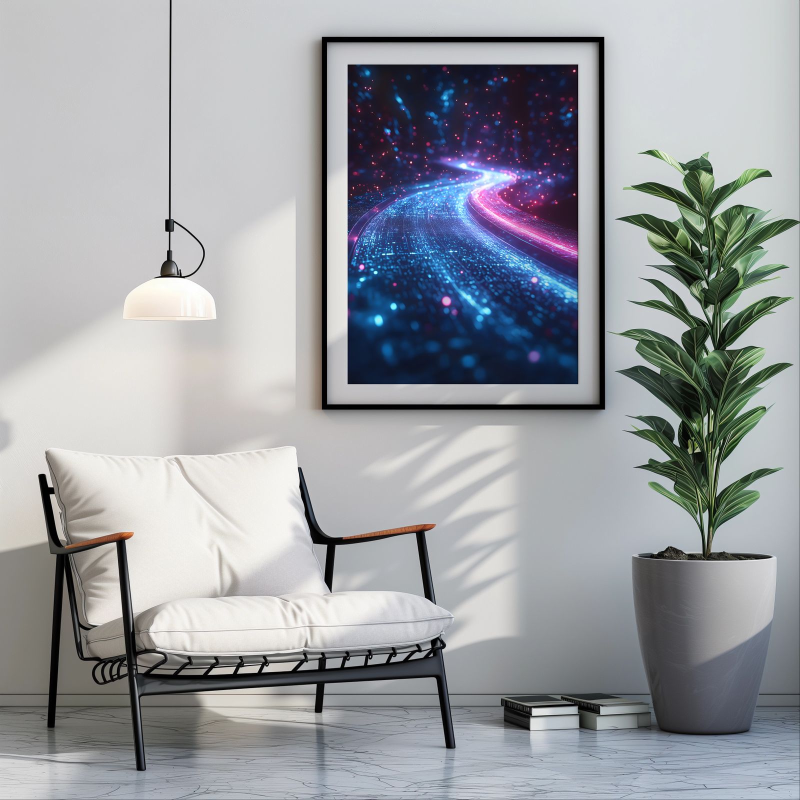 Bits in Motion shown in a room — room mockup