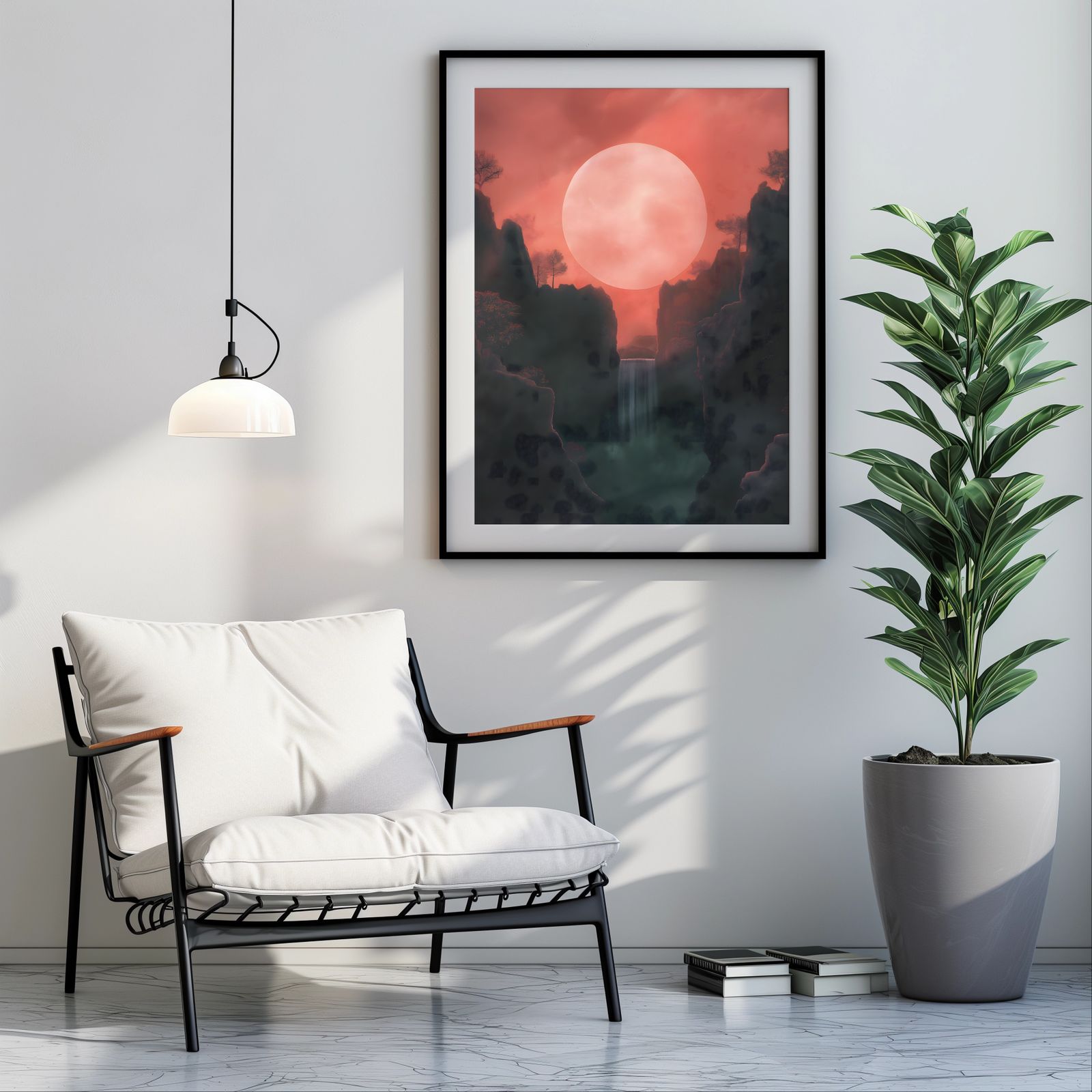 Blood Moon Waterfall shown in a room — room mockup