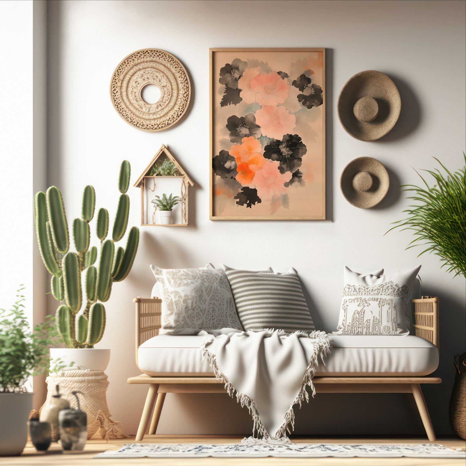 Blossoms in Bloom shown in a room — boho mockup