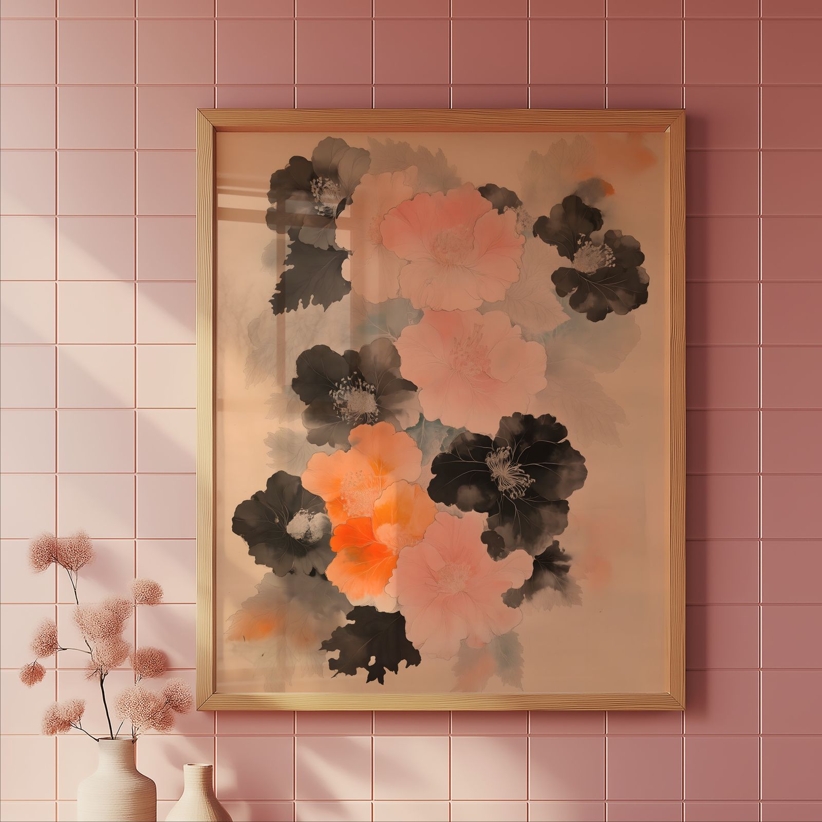 Blossoms in Bloom shown in a room — tile mockup