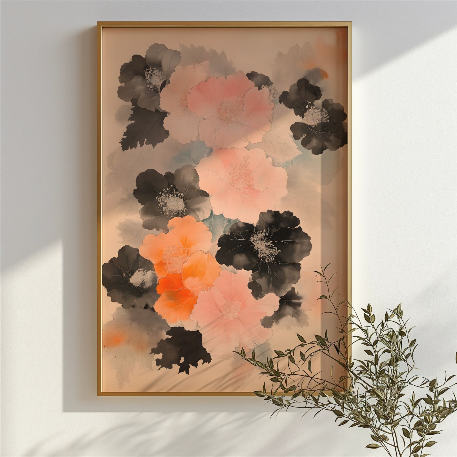 Blossoms in Bloom shown in a room — branch mockup
