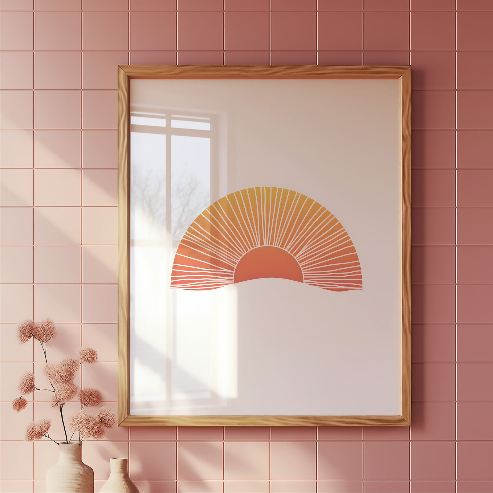 Boho Sunrise shown in a room — tile mockup