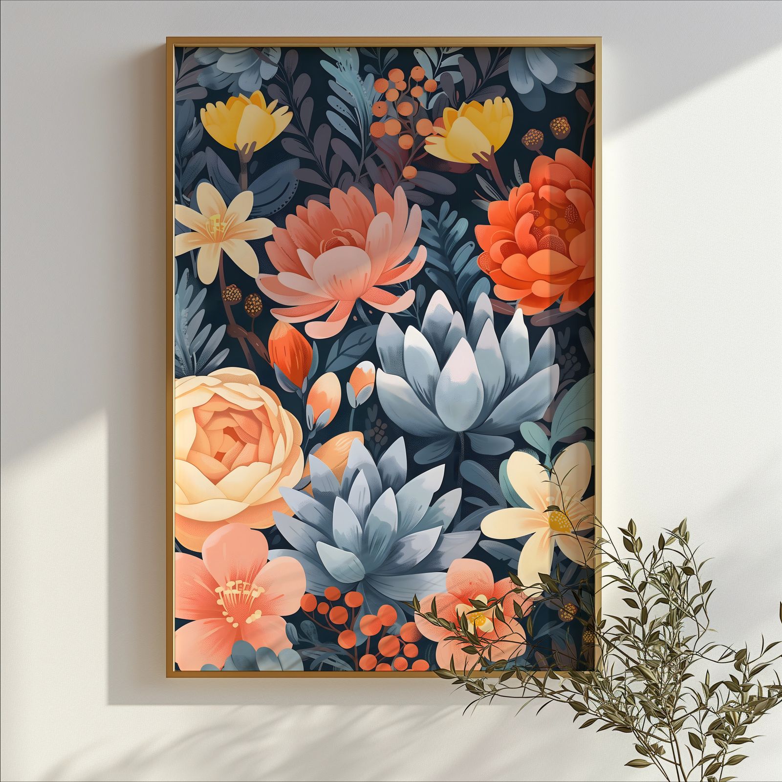 Bold Flowers shown in a room — branch mockup