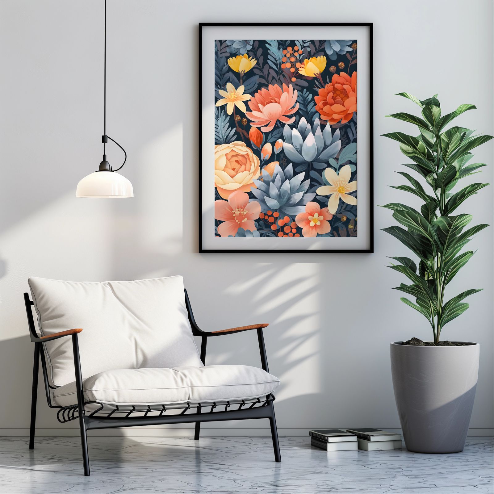 Bold Flowers shown in a room — room mockup