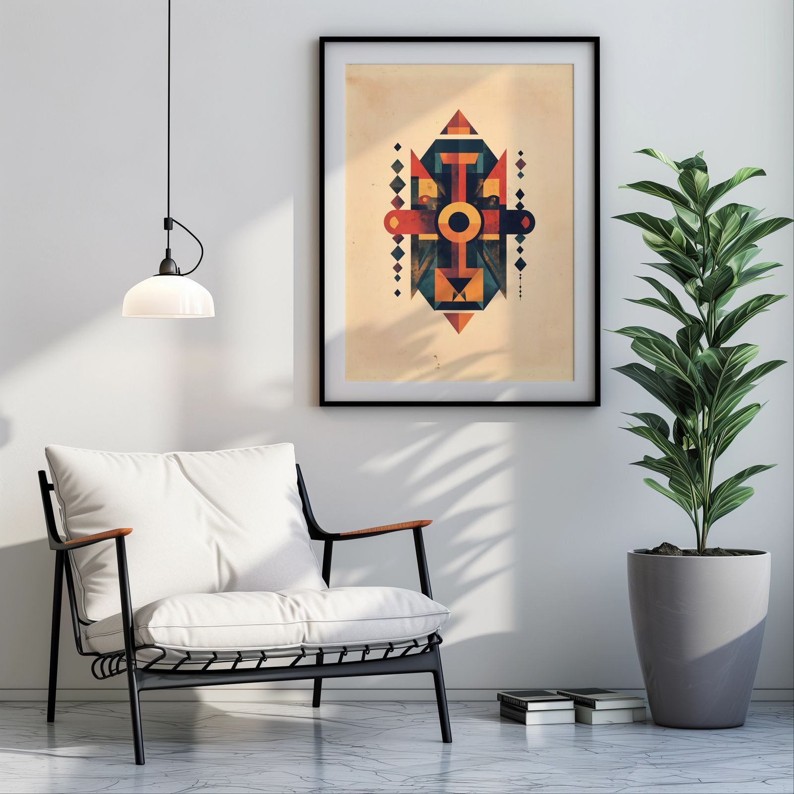 Bold Geometric Totem shown in a room — room mockup