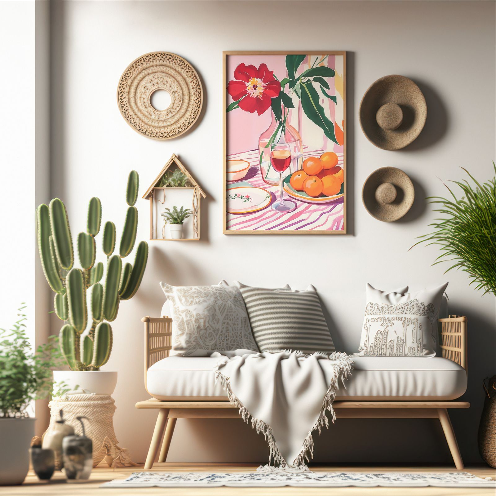 Brunch Time shown in a room — boho mockup
