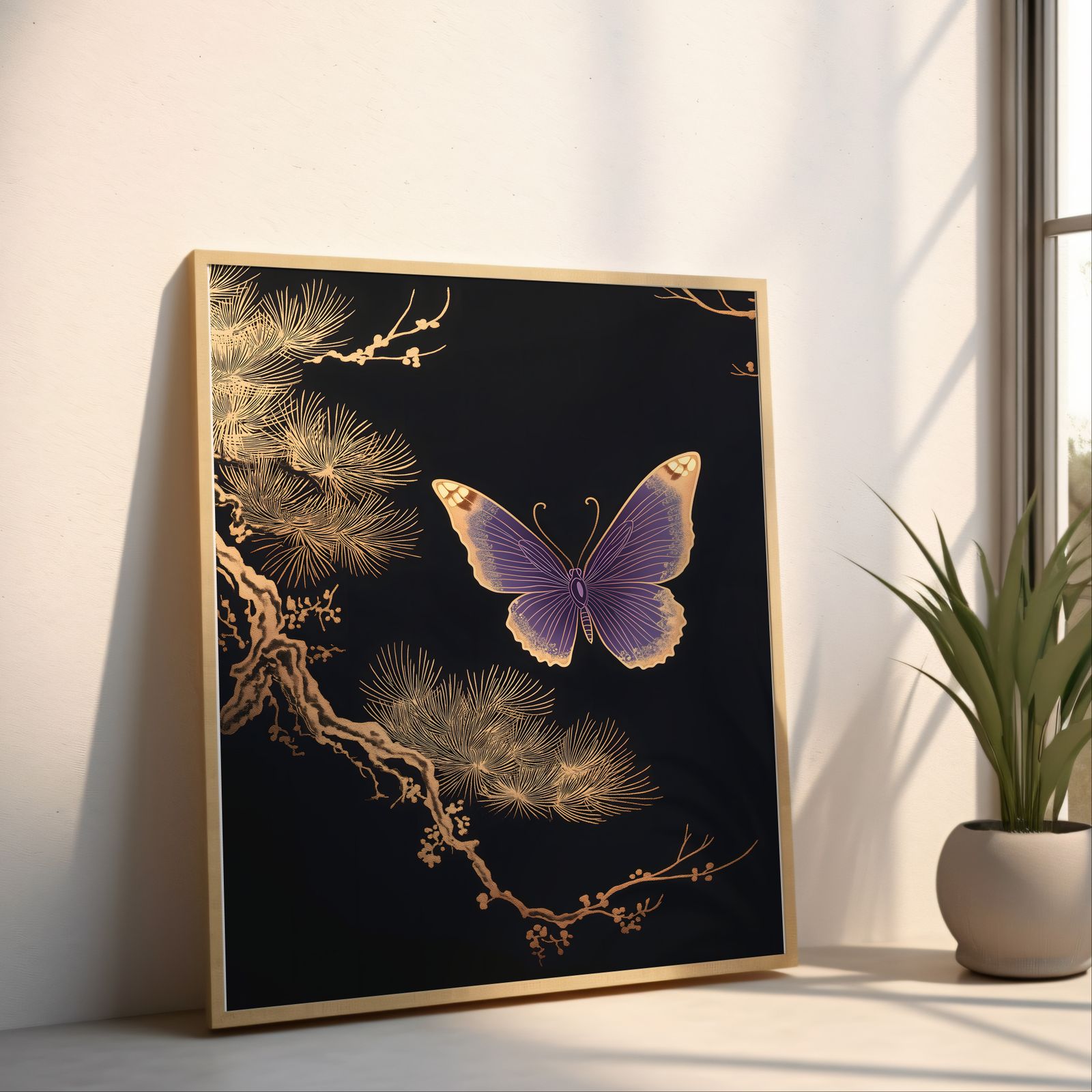 Butterfly Negative shown in a room — angled mockup