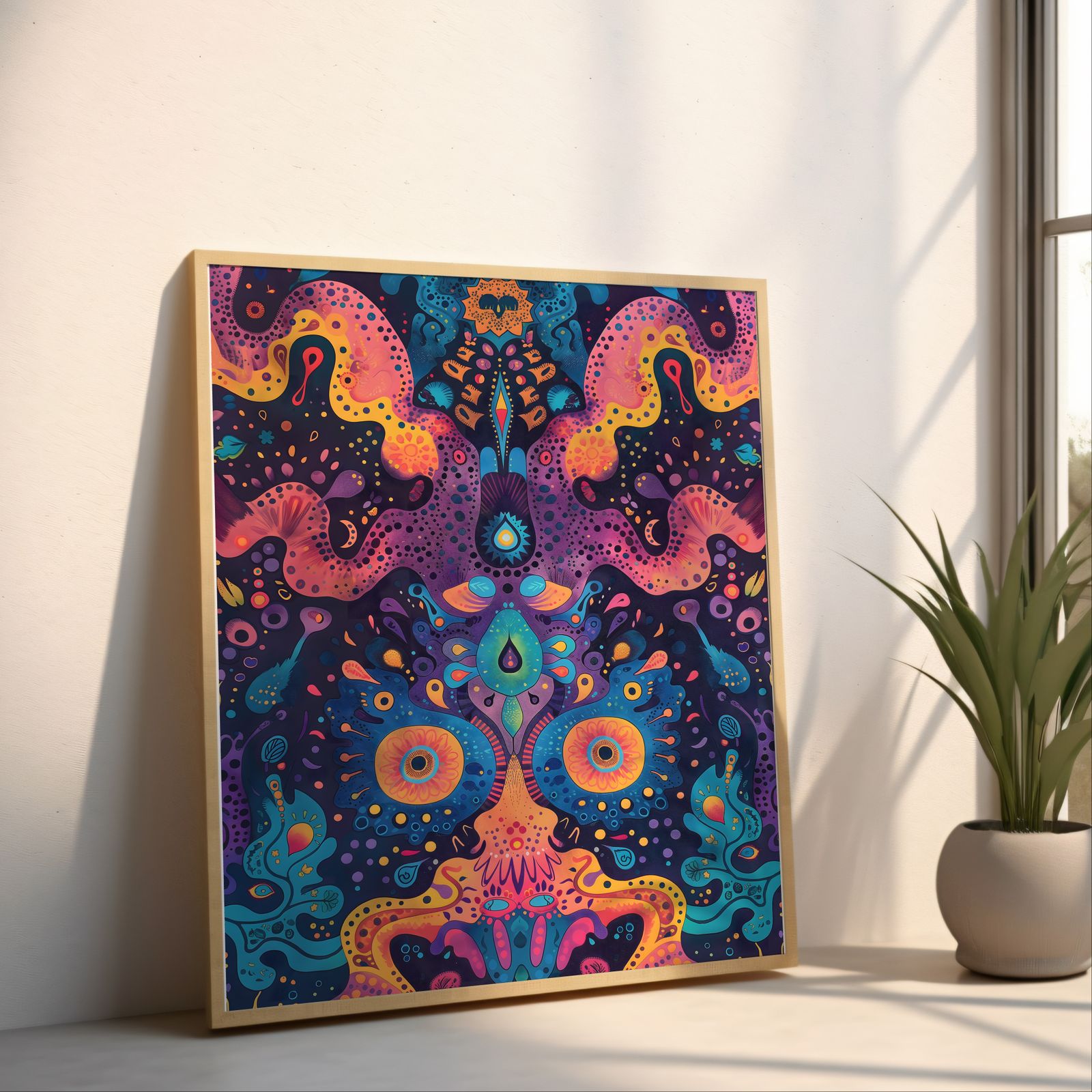 Celestial Eyes shown in a room — angled mockup