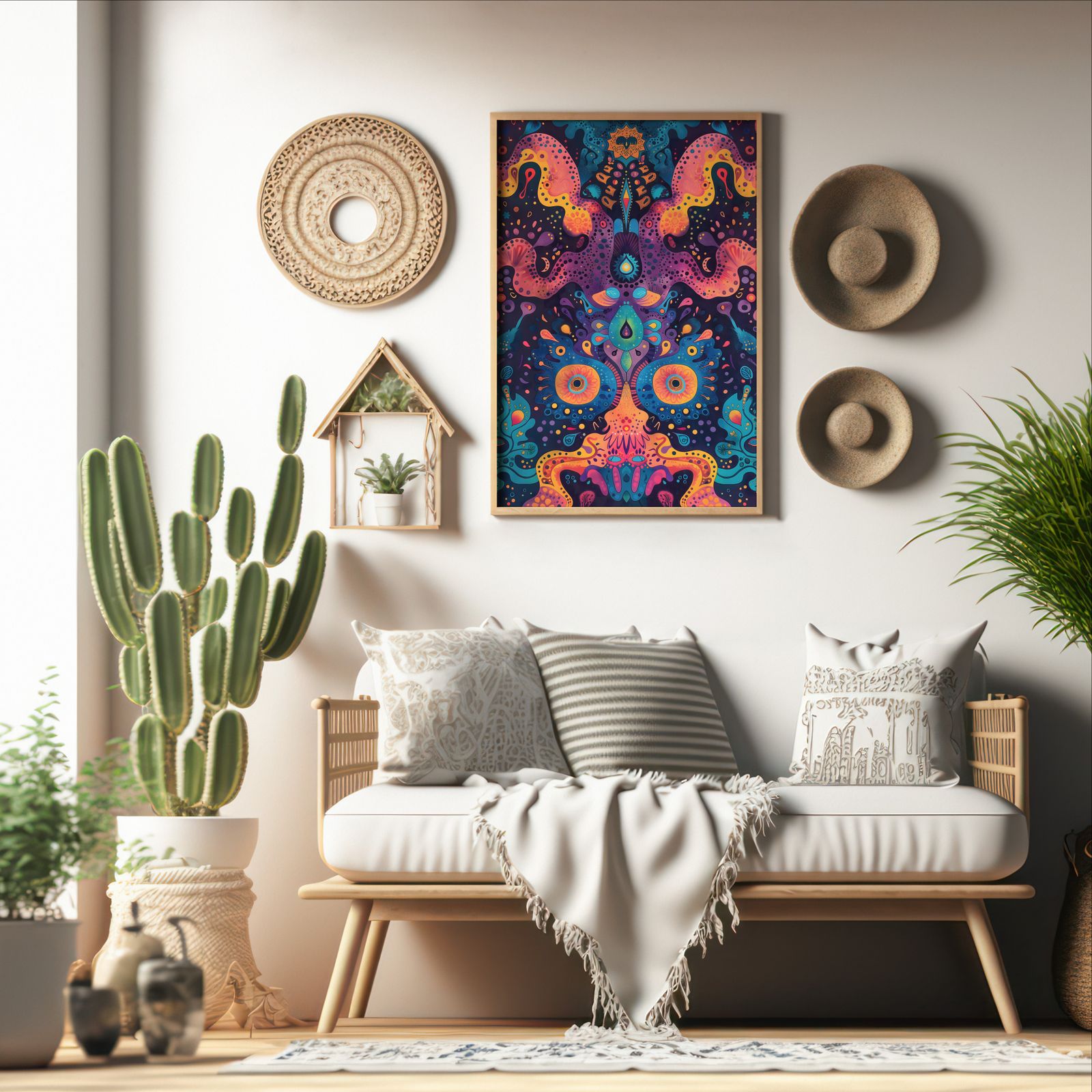 Celestial Eyes shown in a room — boho mockup