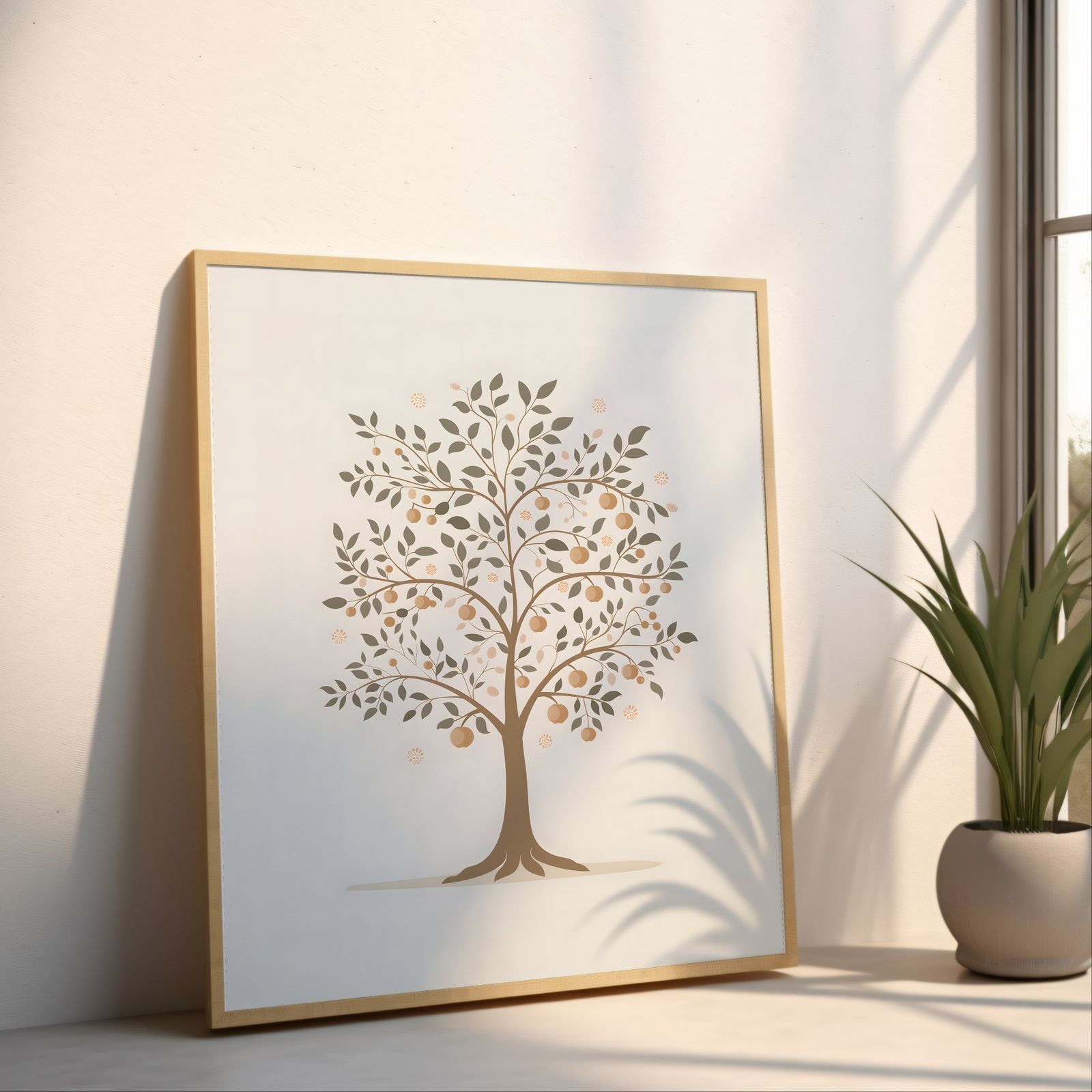 Charming Apple Tree shown in a room — angled mockup