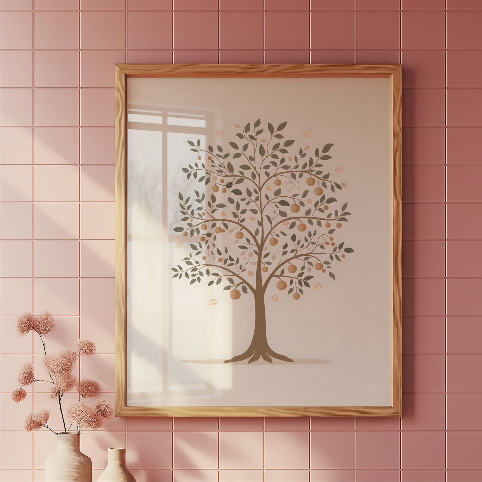 Charming Apple Tree shown in a room — tile mockup