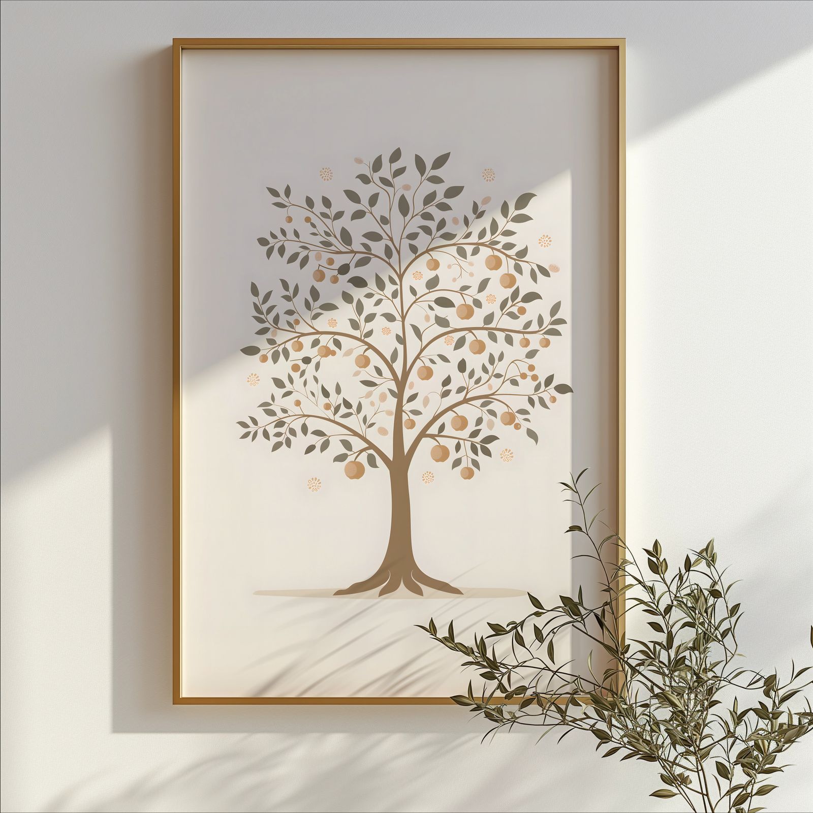 Charming Apple Tree shown in a room — branch mockup