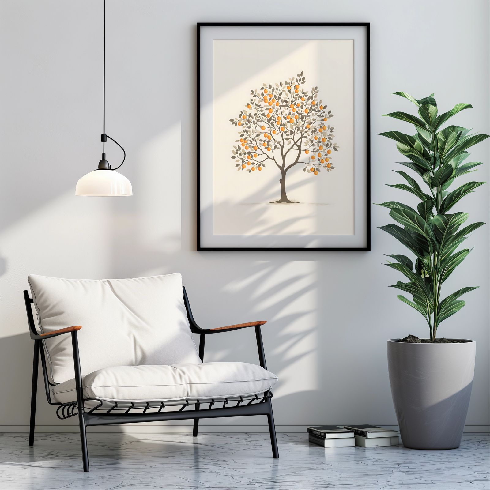 Charming Orange Tree shown in a room — room mockup